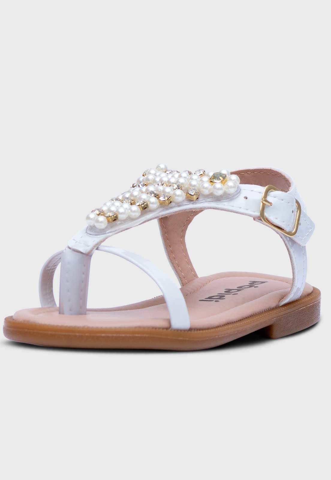 Infantil – Sandalia Popidi Menina Perola Branco