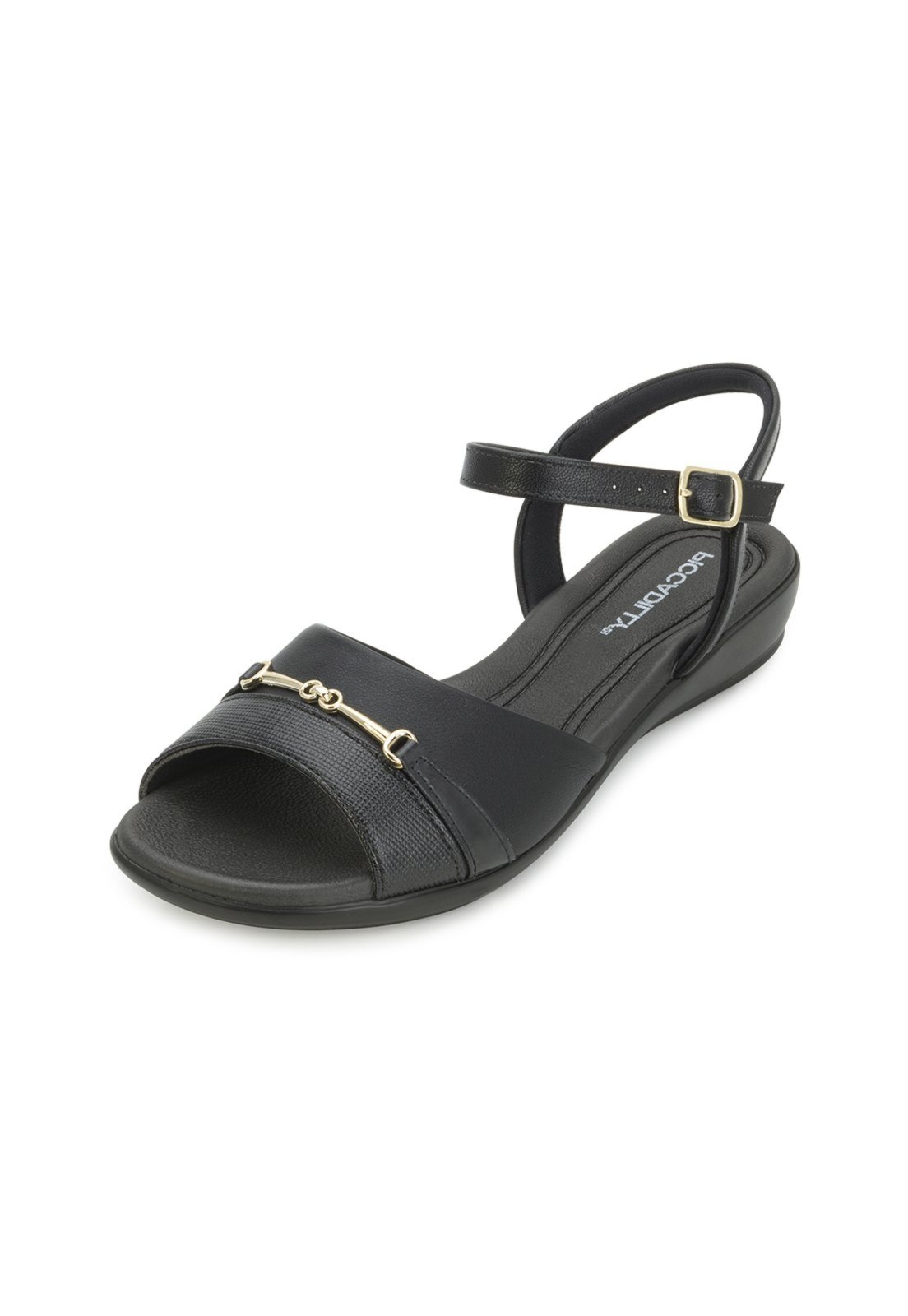 Sandália Piccadilly PD25-50037 Preto-Dourado