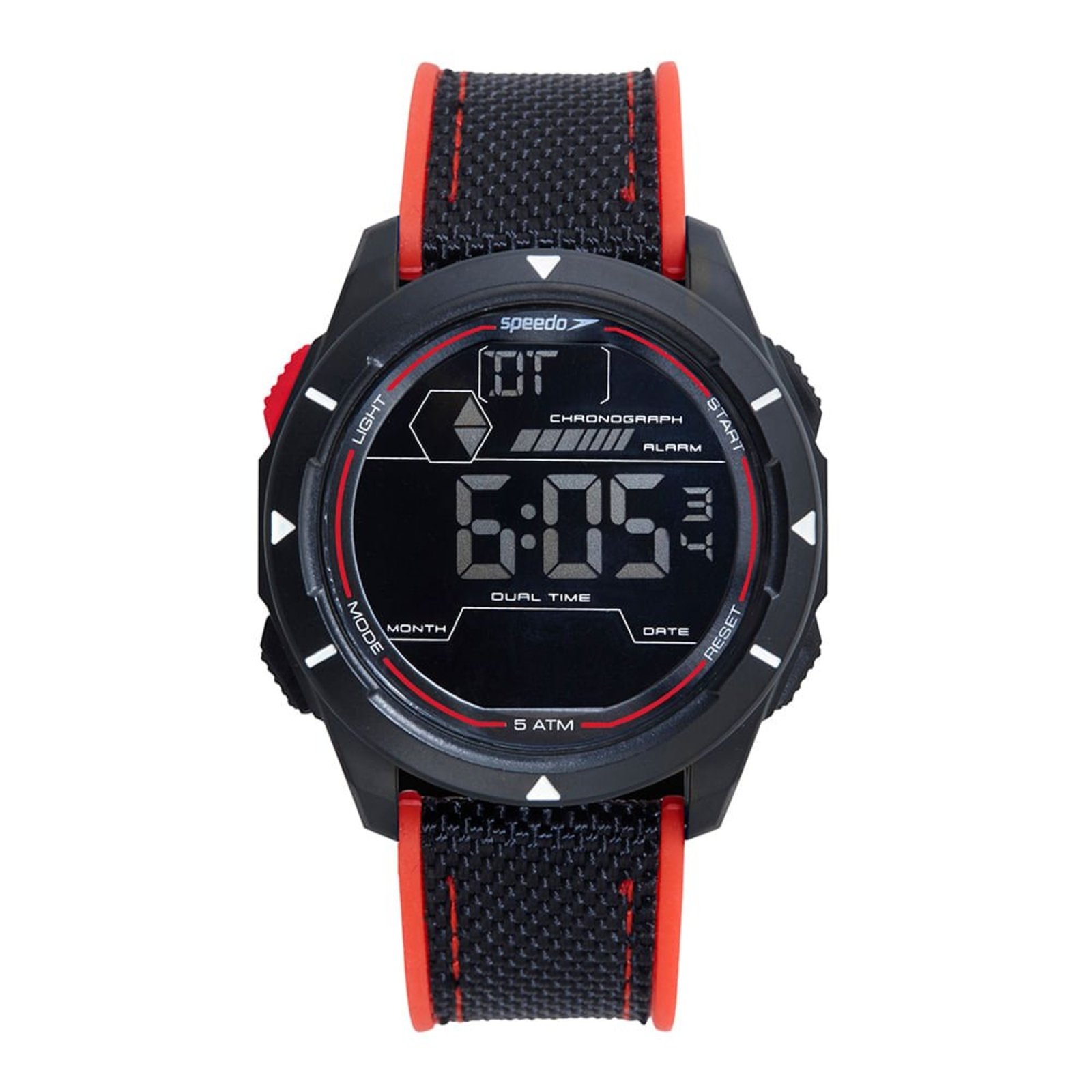 Relógio Masculino Speedo Anadigi Preto e Vermelho Speedo