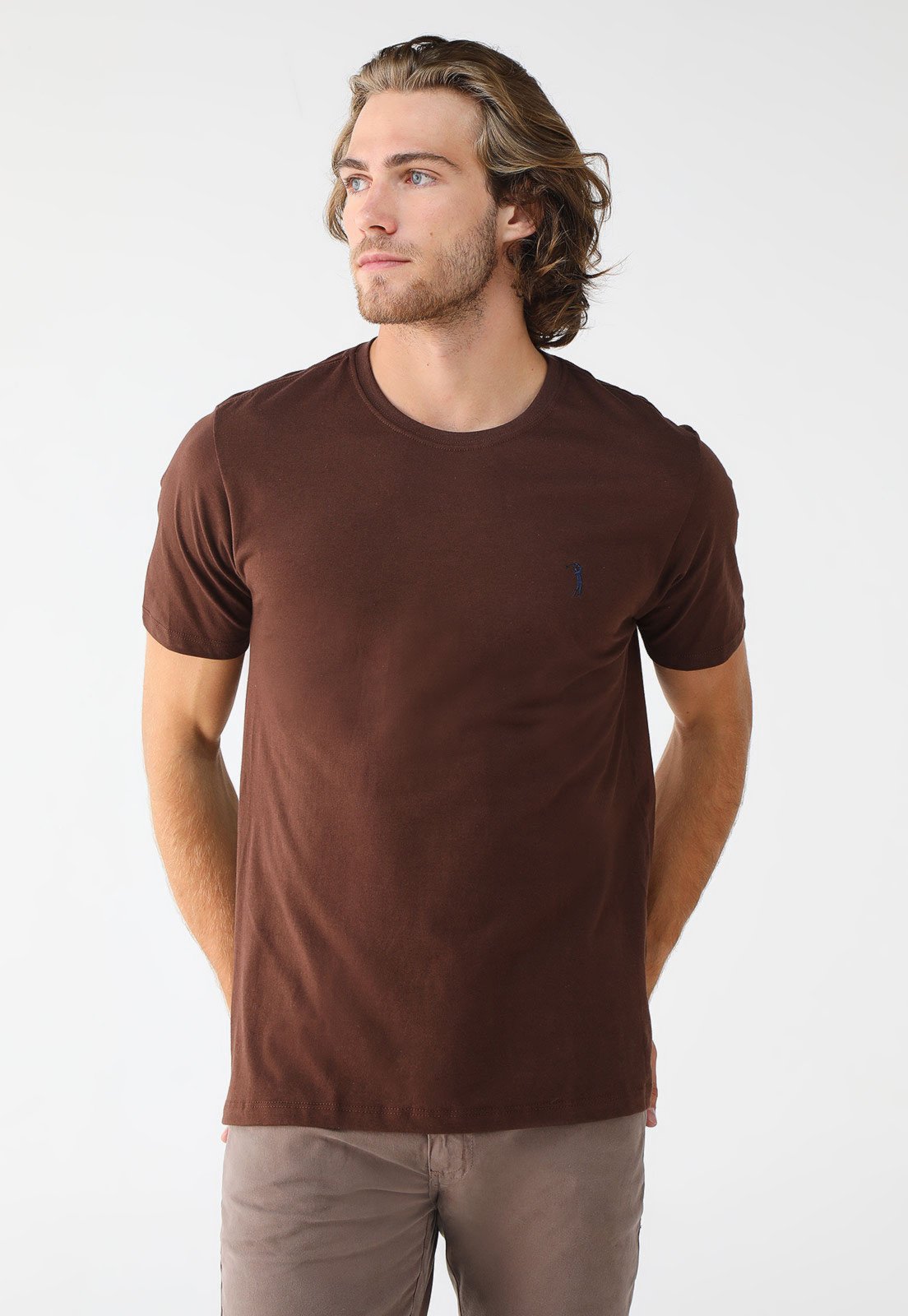 Camiseta Aleatory Reta Logo Marrom