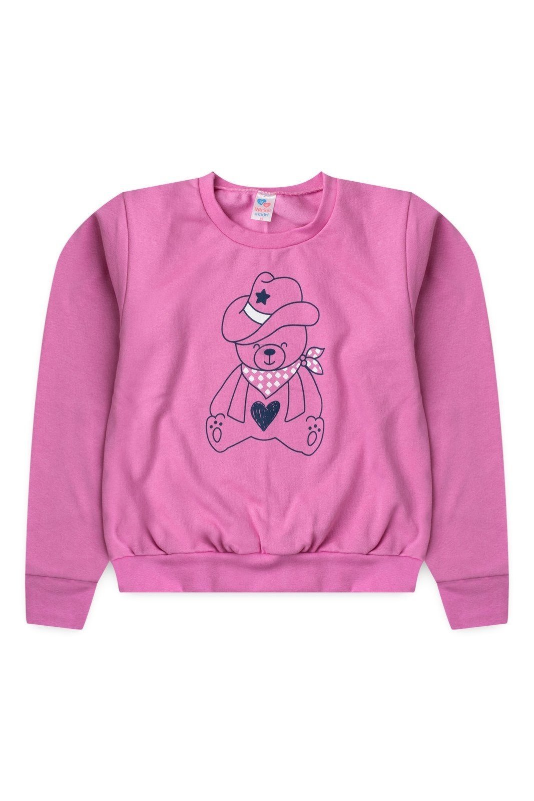 Infantil - Blusa Moletom Juvenil Menina c/ Capuz Cropped Cowboy Bear