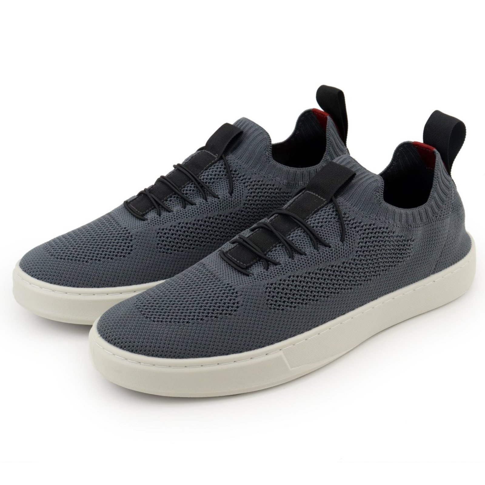 Sapatenis Masculino Casual Veritimo Sapato Slip on Tênis Knit Conforto Leve Moda Cinza Escuro