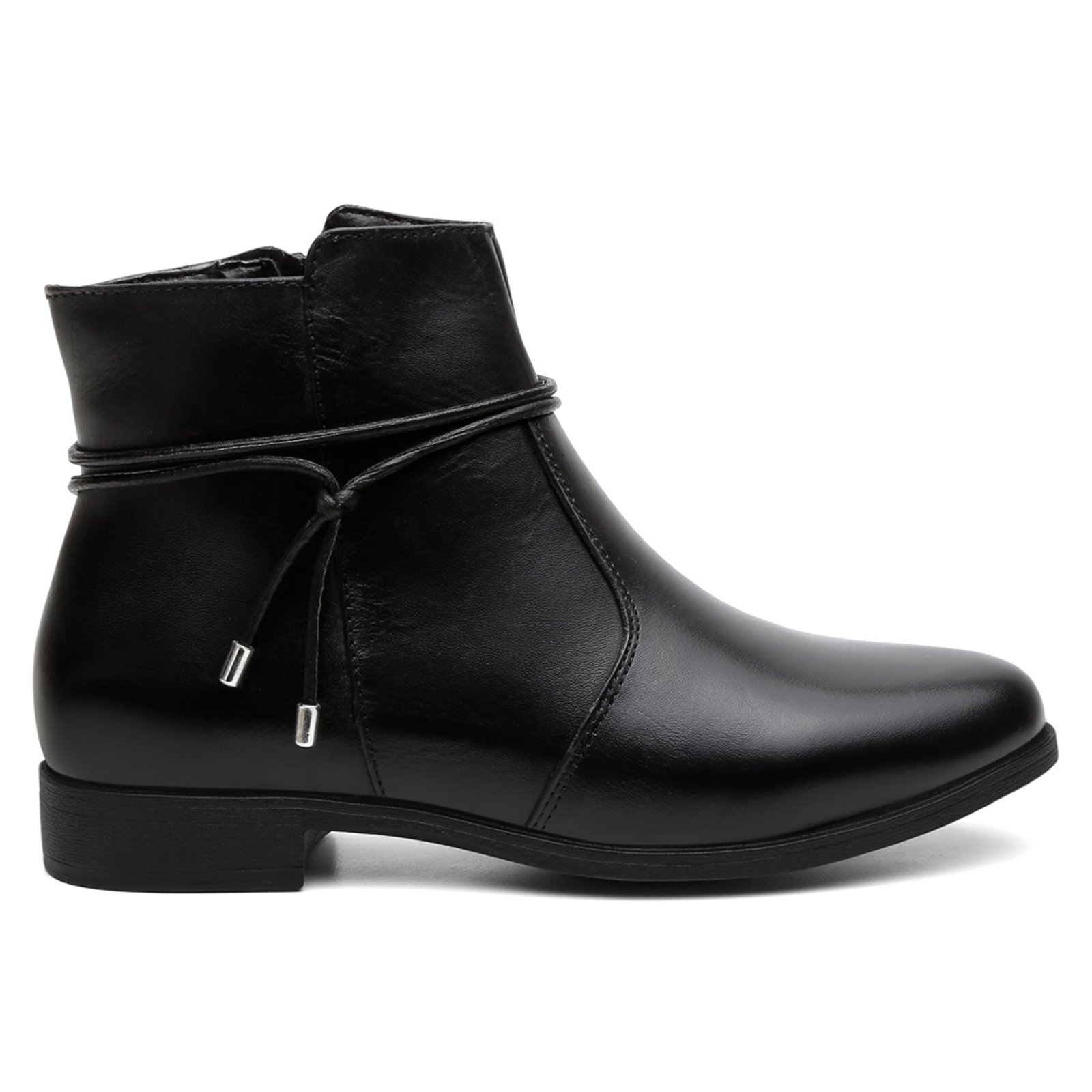 Bota Coturno Couro Campero Cano Curto Calce Fácil Preto