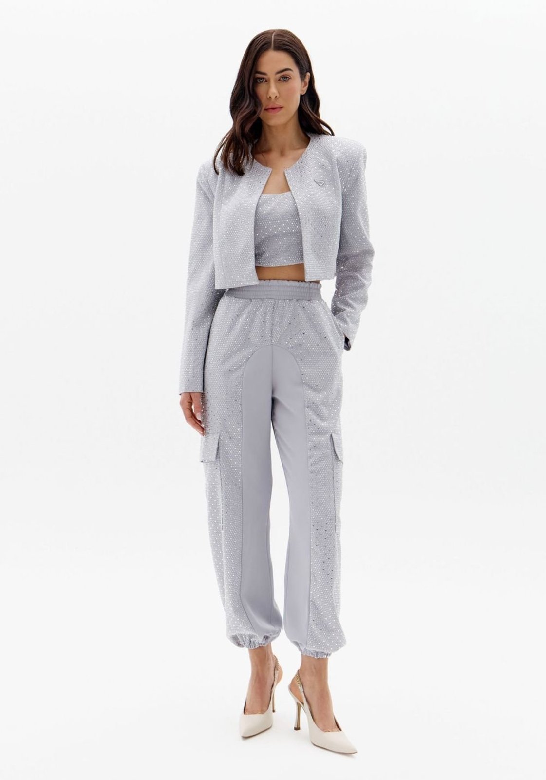 Vista 2 Calça Jogging Cintura Média Shine Lança Perfume cinza Lança Perfume cinza