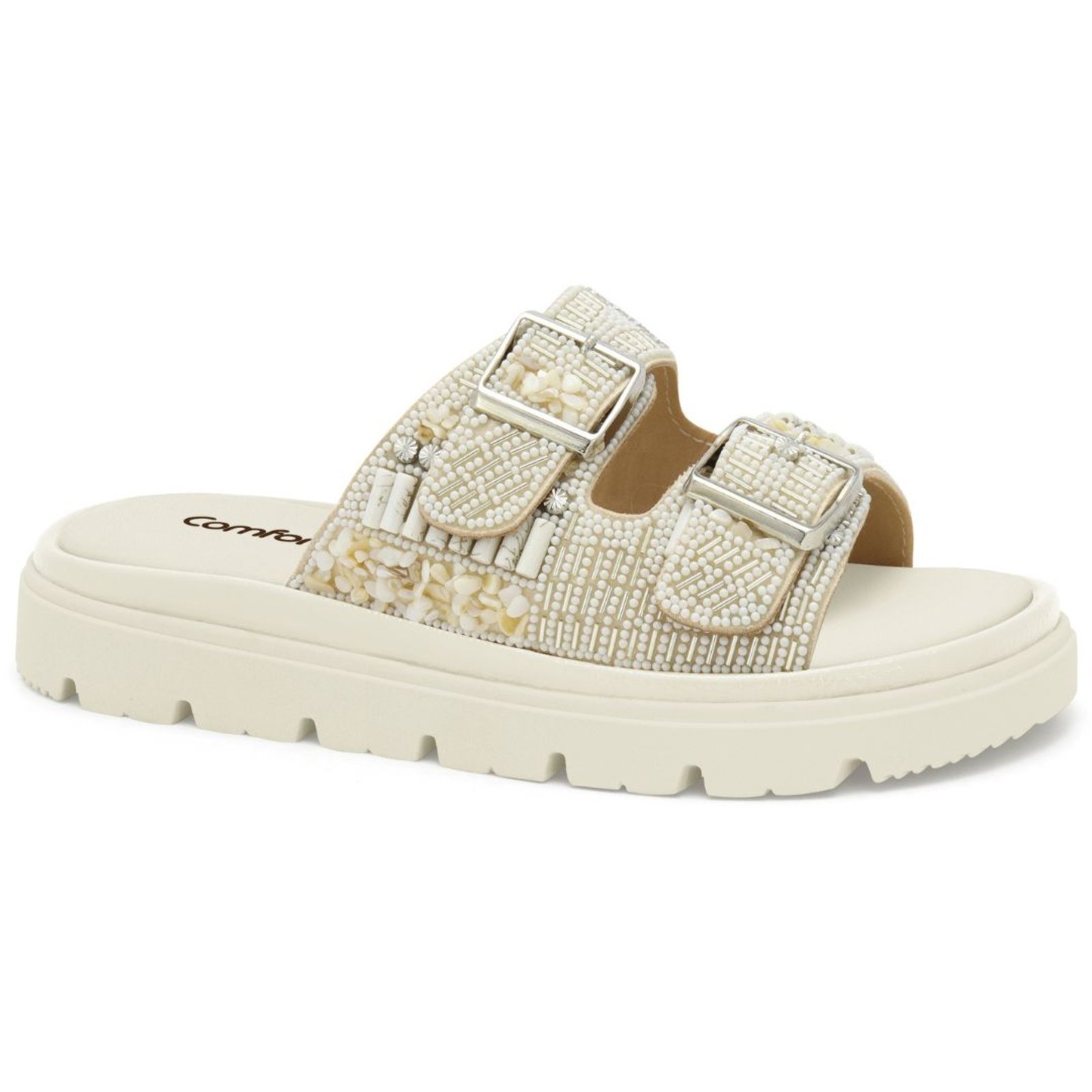 Sandália Feminina Coconut Pedraria Comfortflex 2546435-2