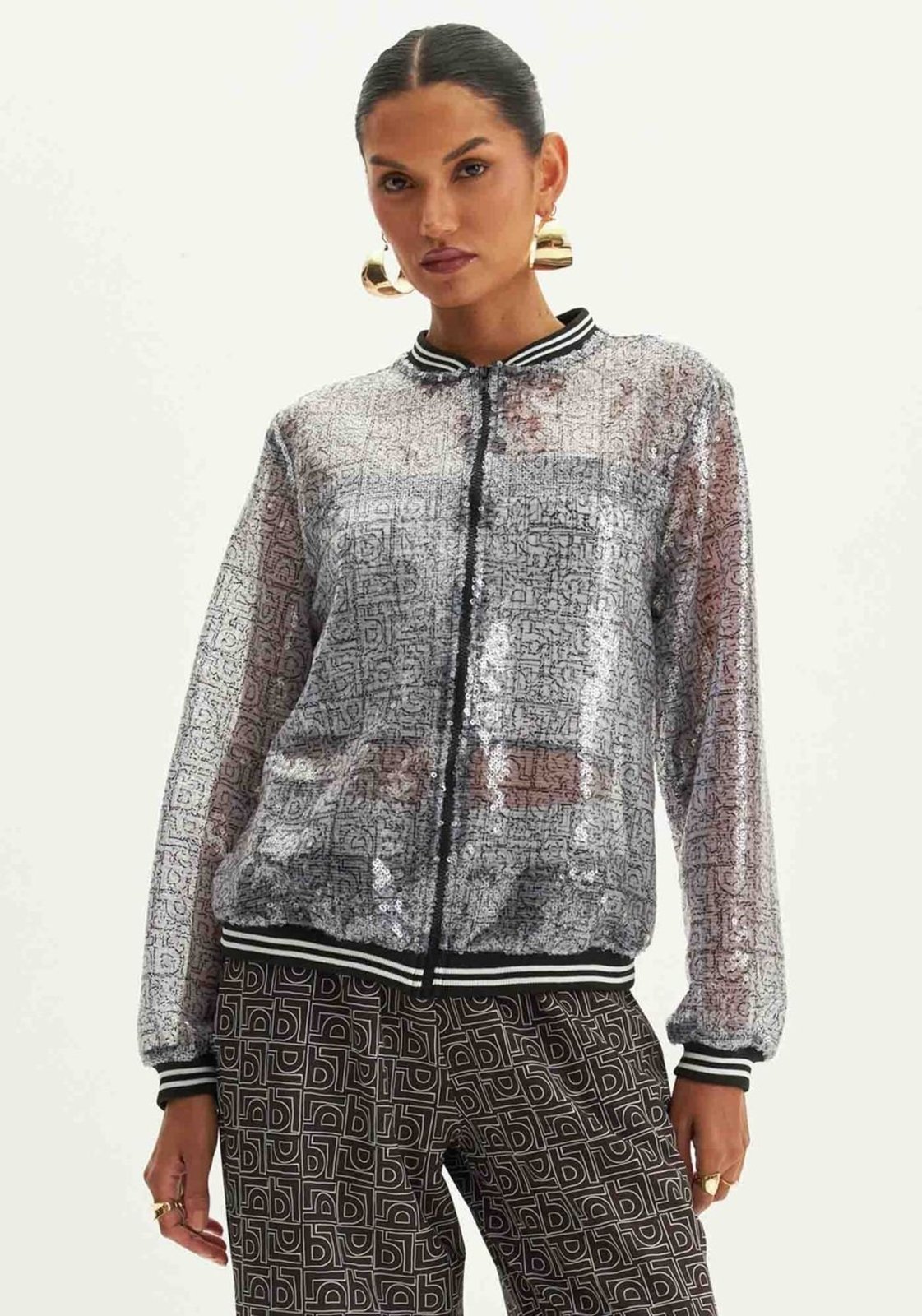Jaqueta Bomber Estampada Sport Easy