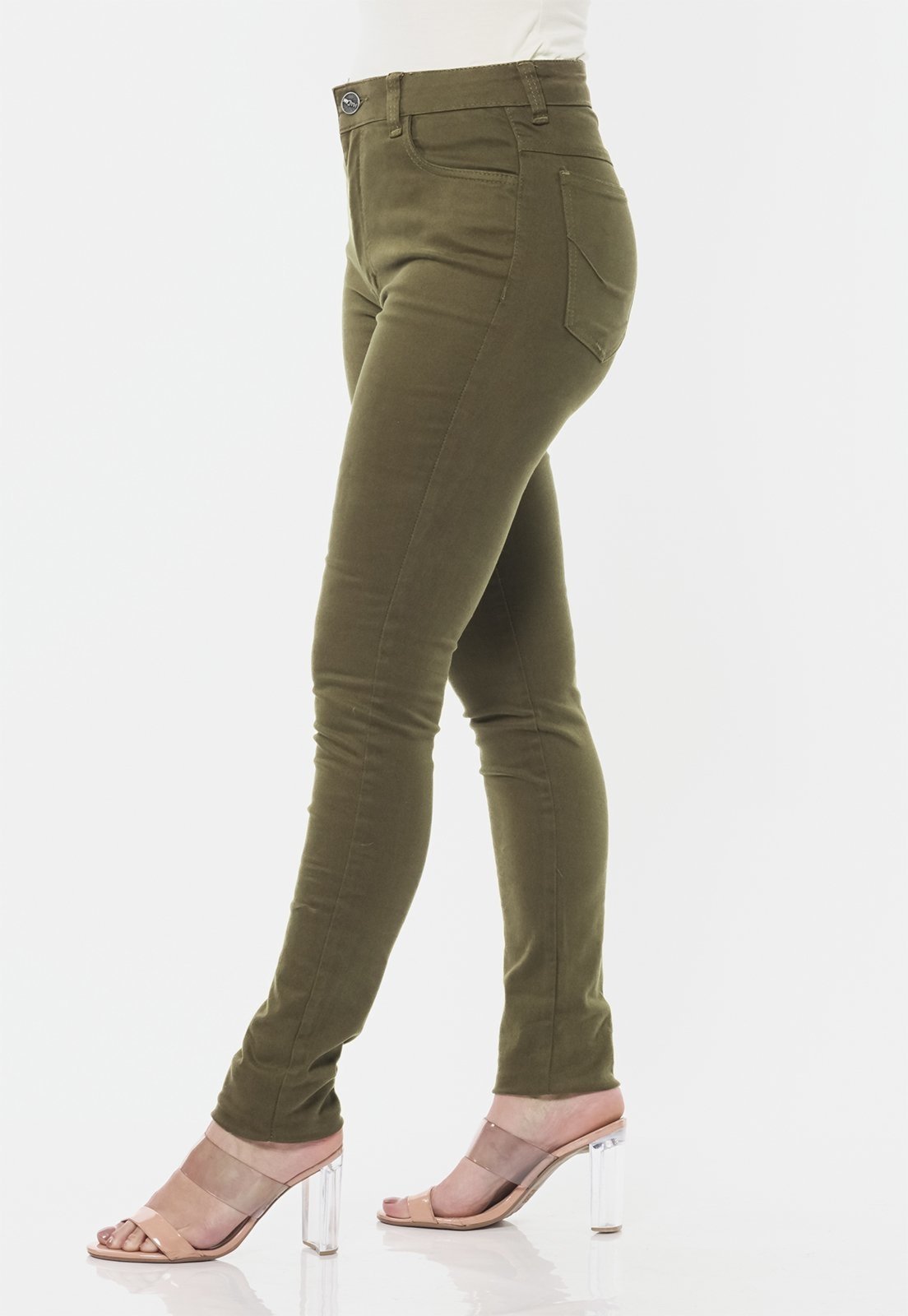 Calça Sarja Skinny Cintura Alta Conforto 7897 Verde