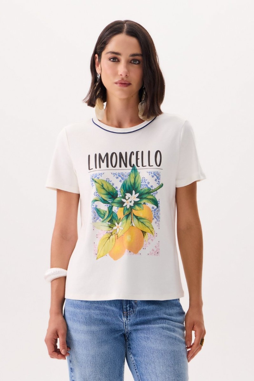 T-Shirt Feminina Relax Flor de Lis