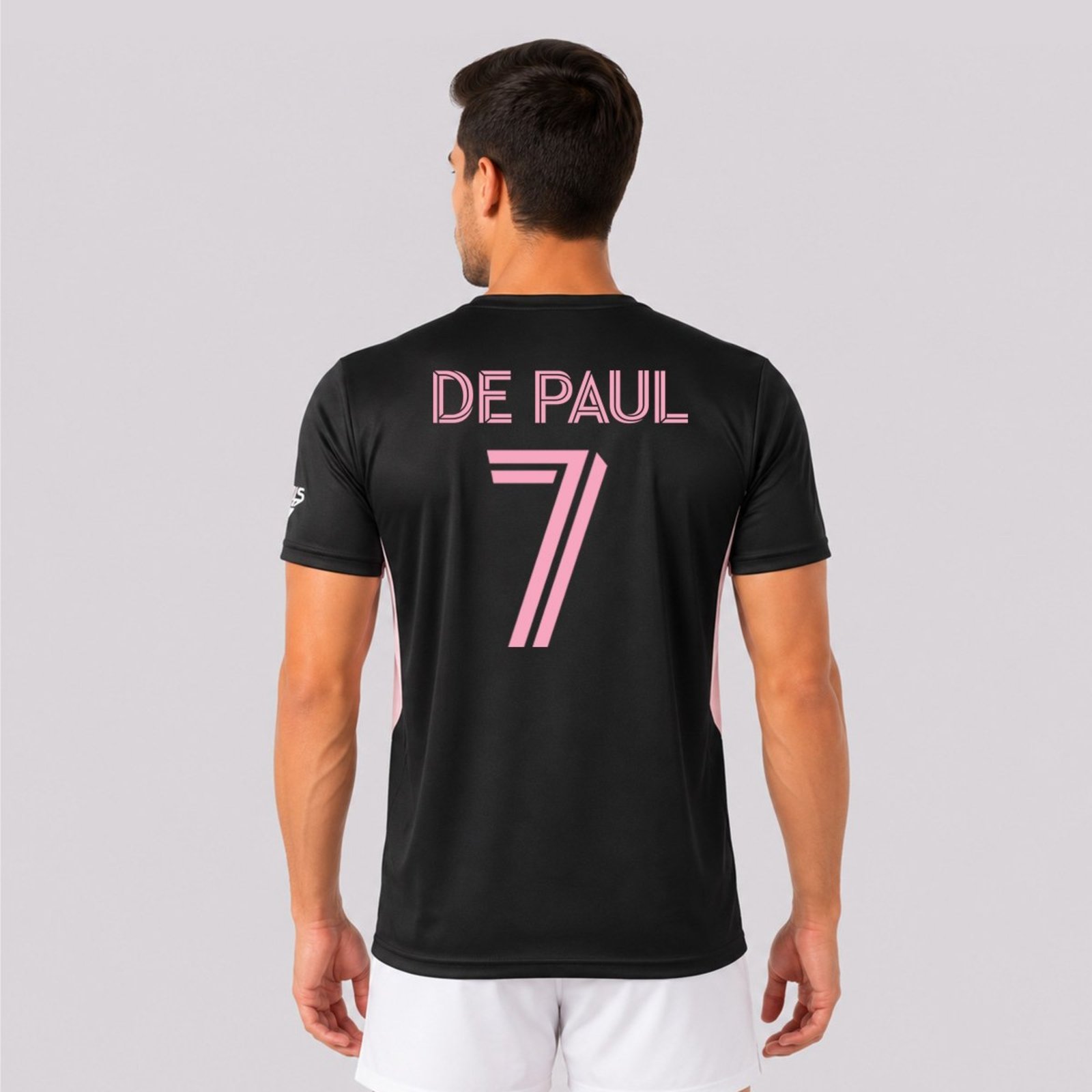 Camisa Inter Miami Dry II Preta e Rosa 7 De Paul