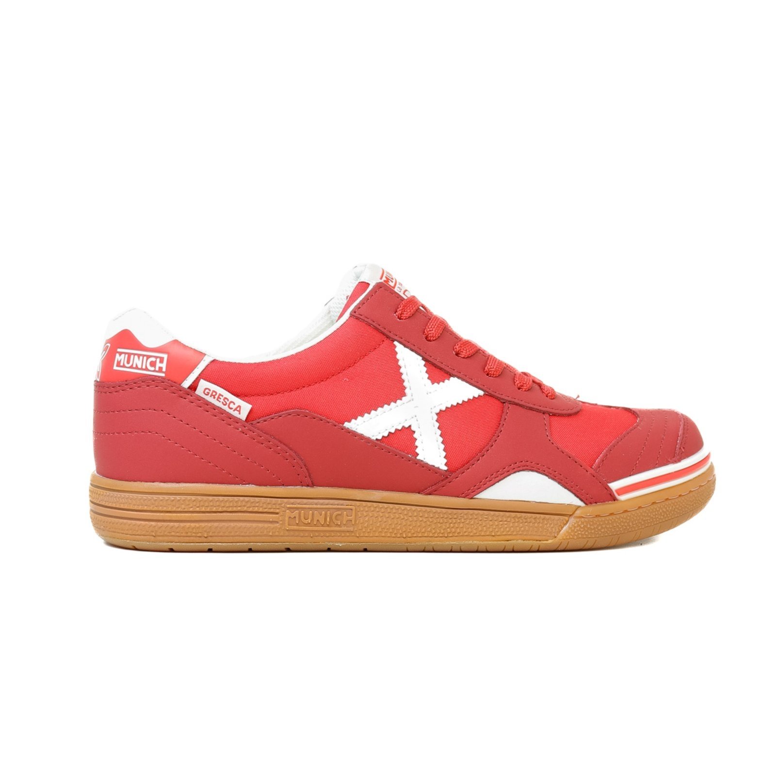 Vista 2 Chuteira Munich Gresca Futsal vermelho MUNICH vermelho