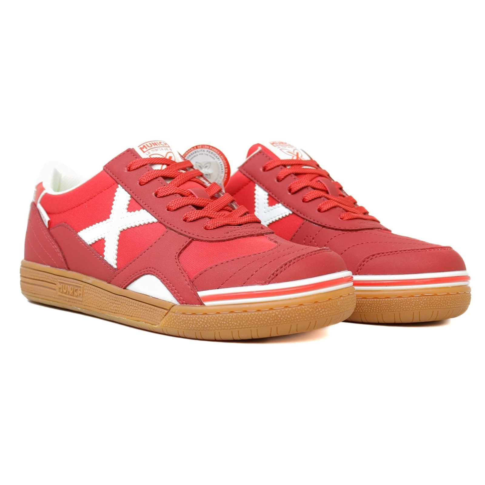 Vista 3 Chuteira Munich Gresca Futsal vermelho MUNICH vermelho