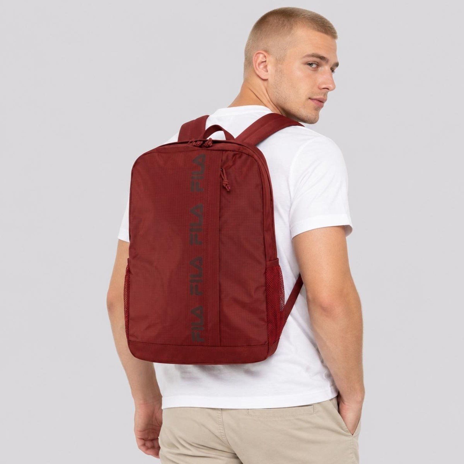 Mochila Fila Tone Logo Letter Bordô