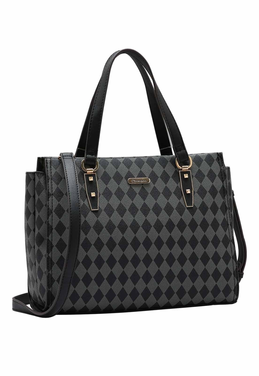 Bolsa Feminina Chenson Original Geométrica Mão Preto 3484851
