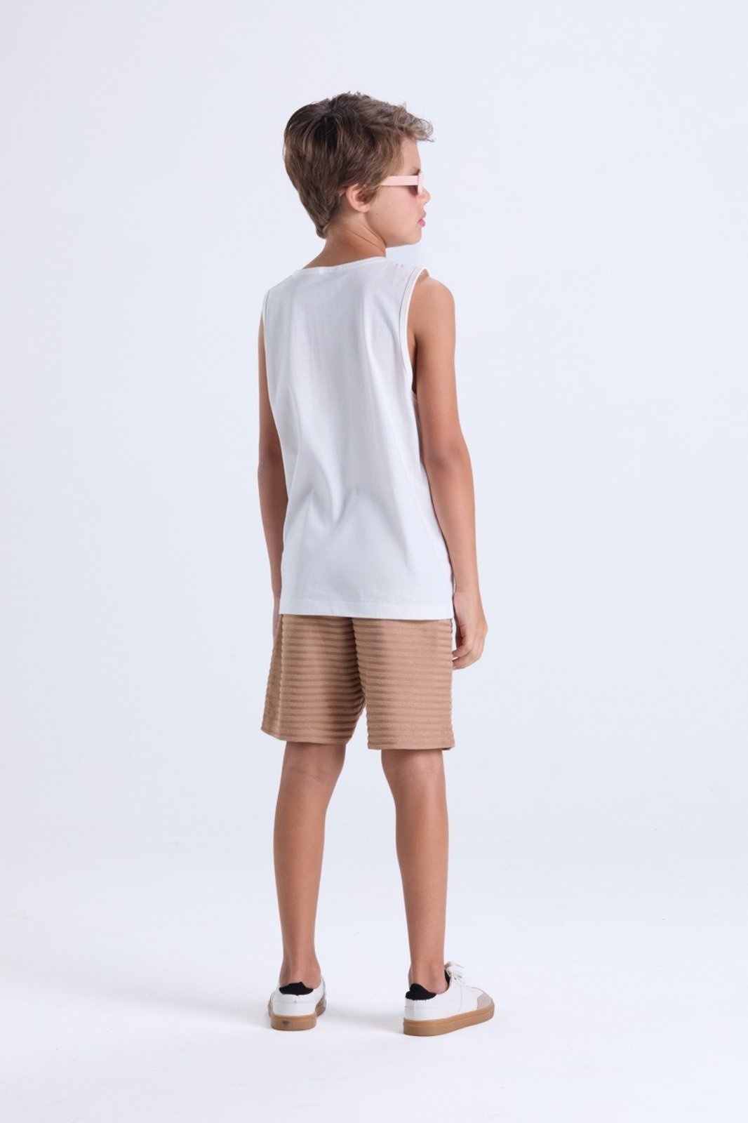 Vista 3 Infantil - Conjunto Masculino Regata Fresquinha Aplique VIDA COSTEIRA branco VIDA COSTEIRA branco