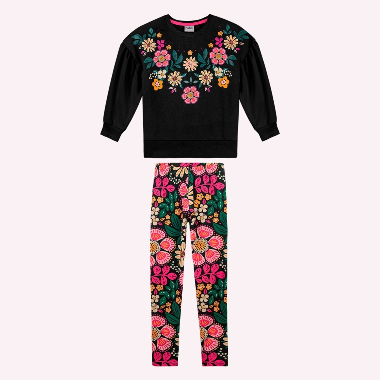 Infantil - Conjunto Menina Flores Nanai