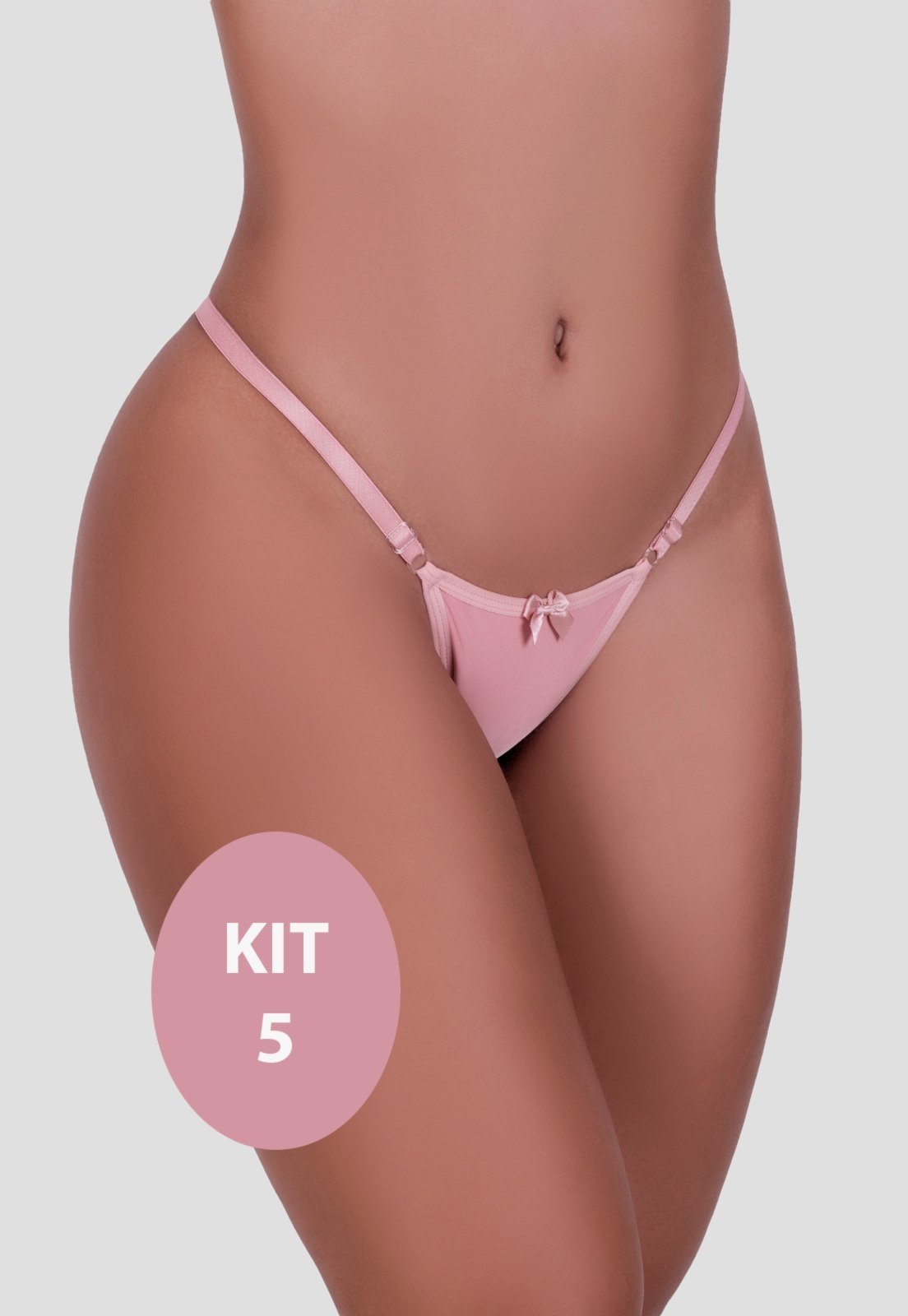 Kit 5 Calcinhas Básica MdMix Tanga Microfibra