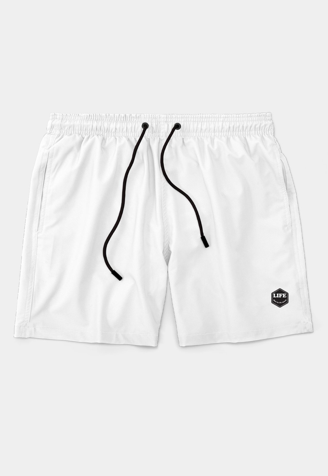 Short Life Bermuda Masculino Básico Praia Mauricinho Tactel Verão Branco