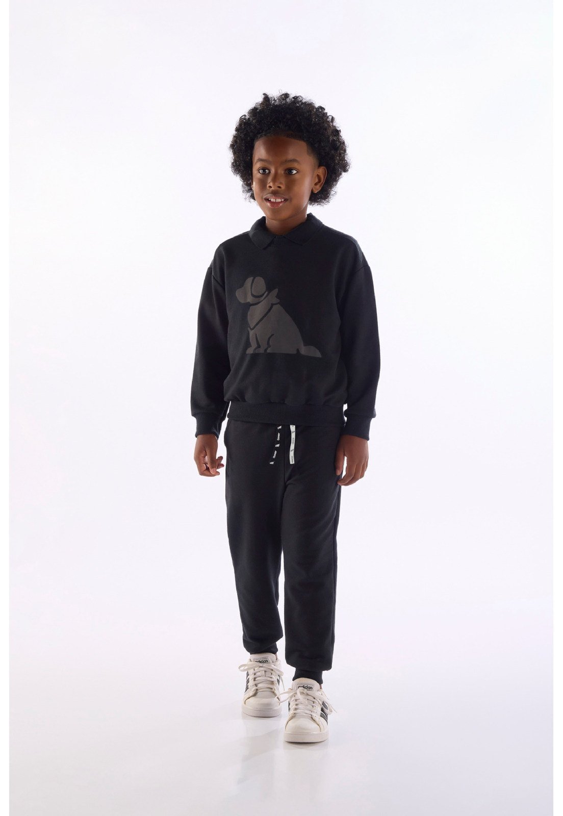 Infantil - Conjunto Moletom Blusão e Calça Quimby Preto