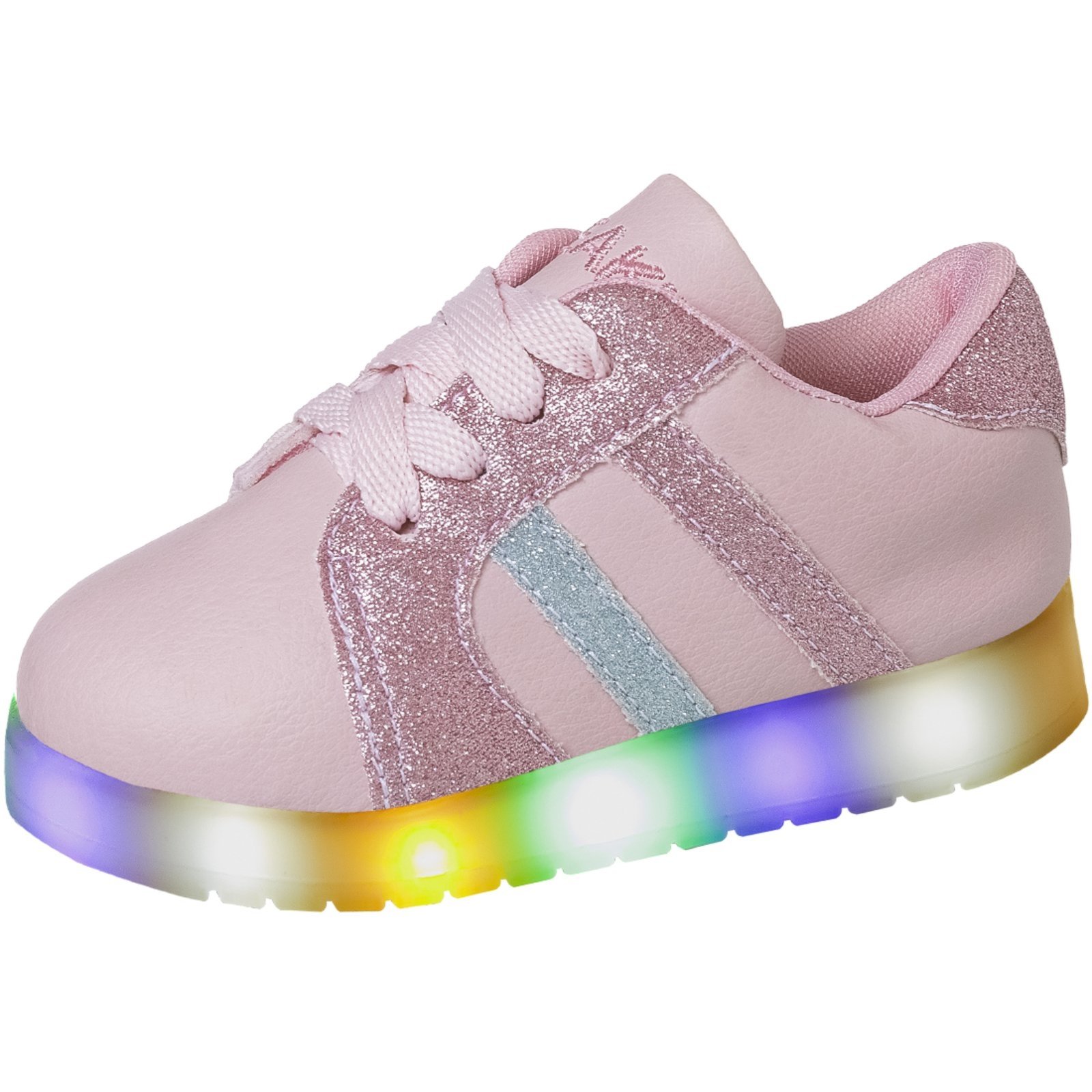 Infantil - Tênis De Luzinha Led Feminino Menina Com Brilho Rosa