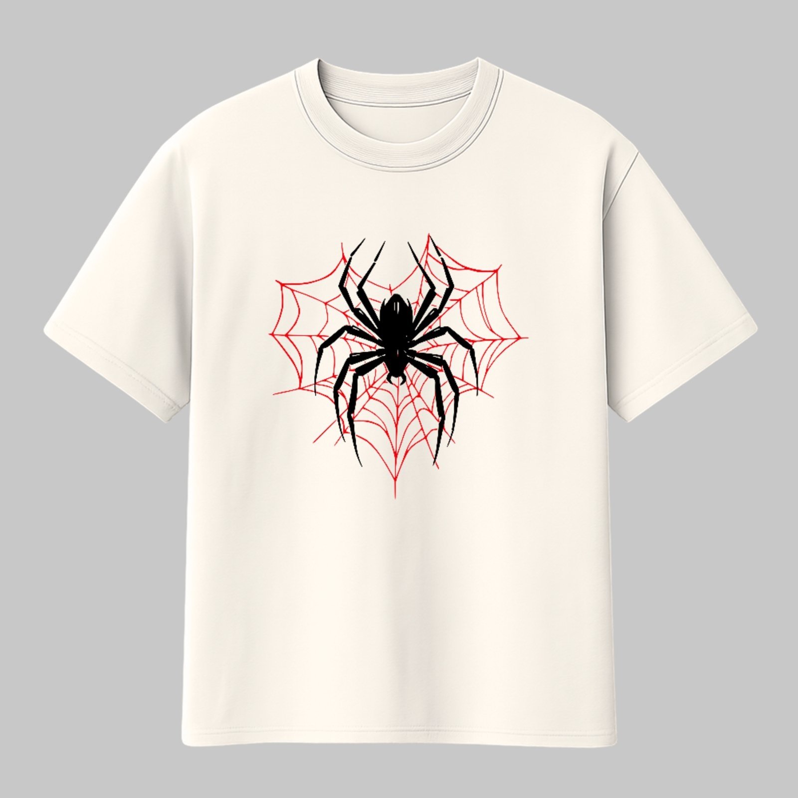 Camiseta Básica Spider Web Red Dark Aesthetic Street Style Off White