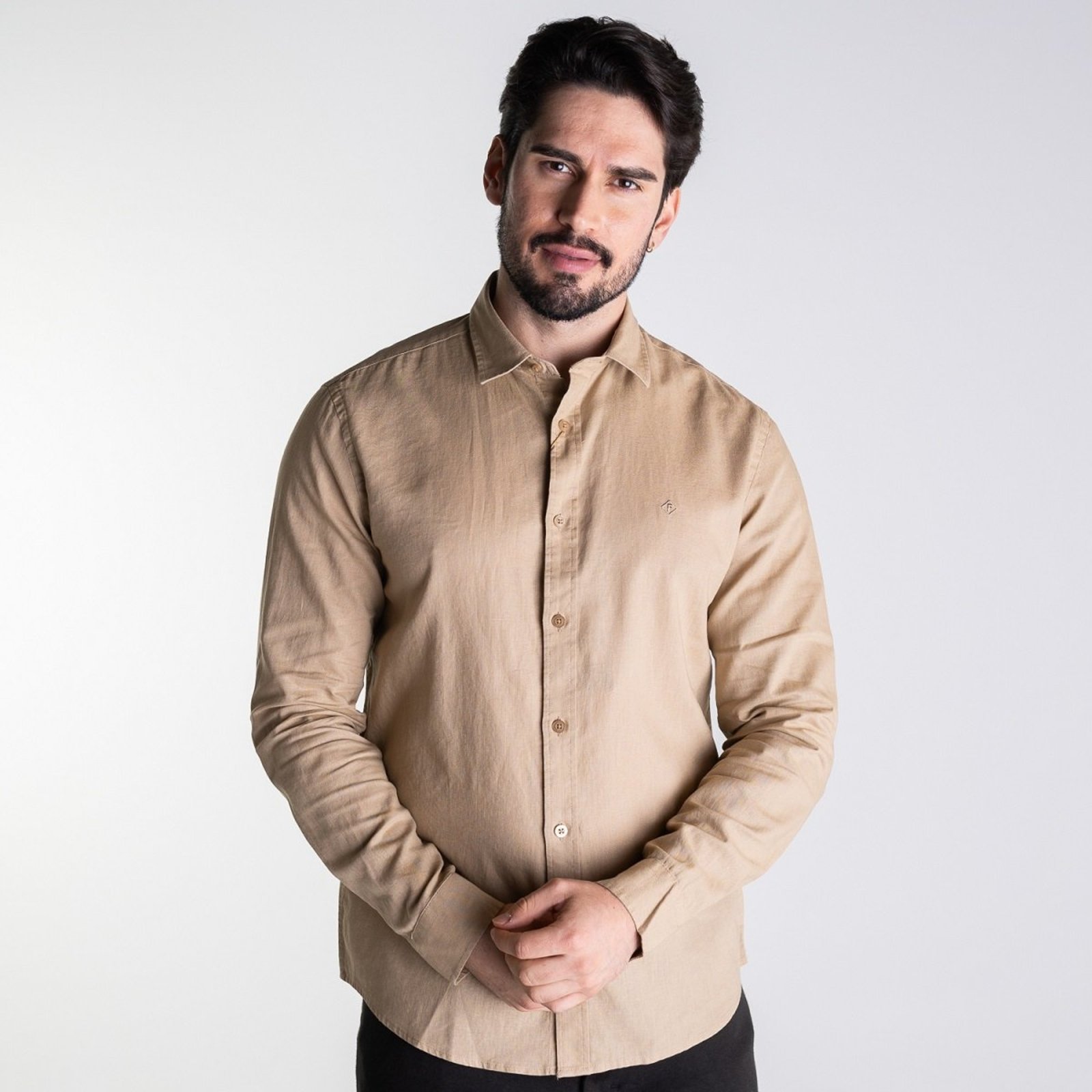 Camisa Forum Linho Relax Bege