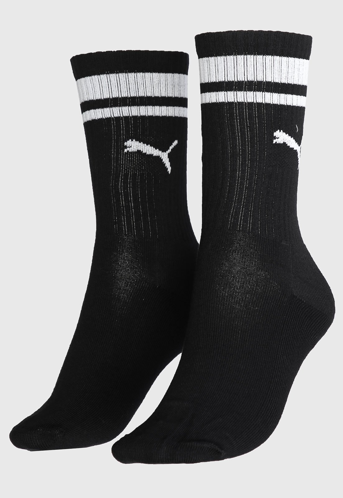 Meia Puma Cano Longo Logo Preta
