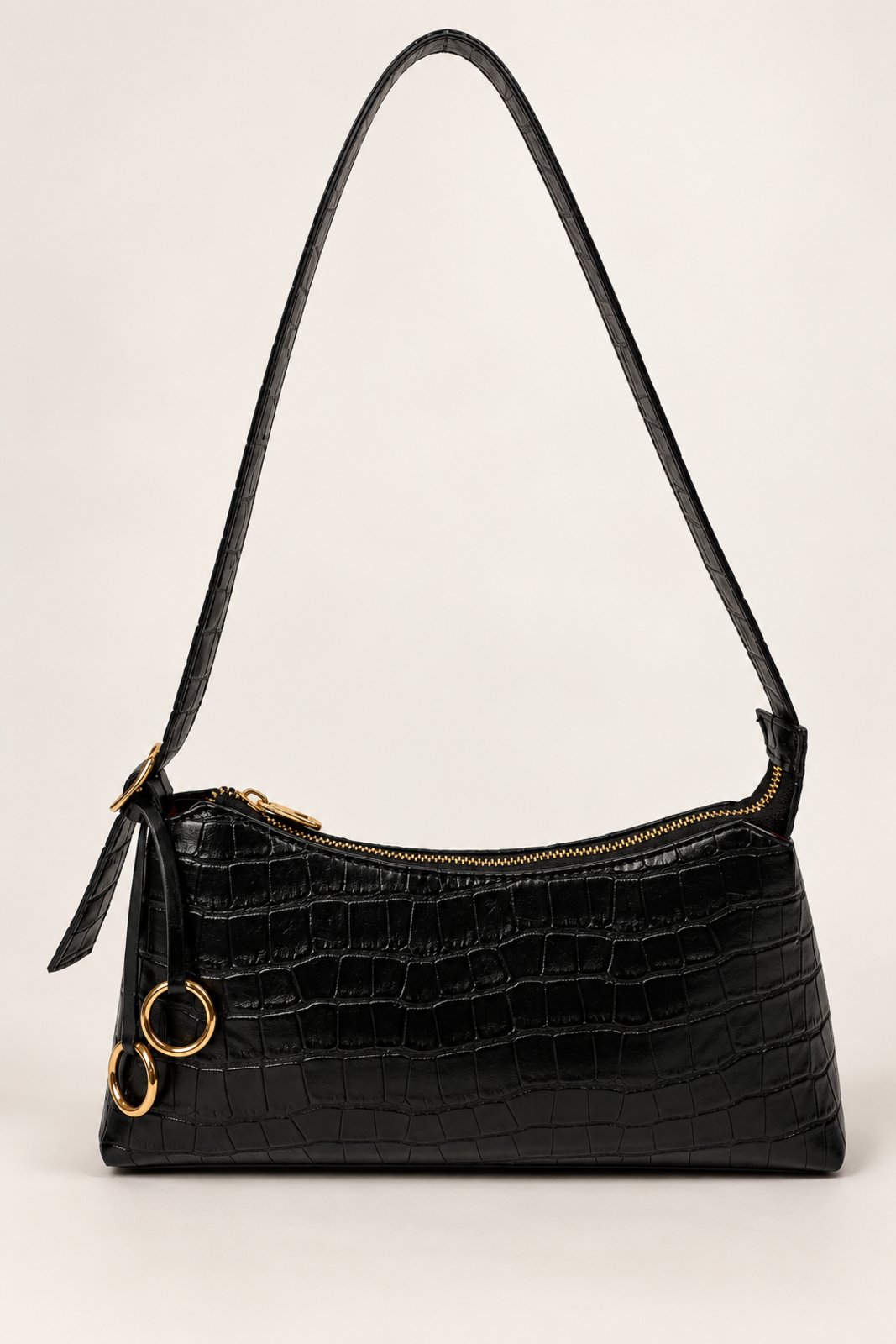 Bolsa Feminina Maria Milão Shoulder bag Matelassê Croco Preta