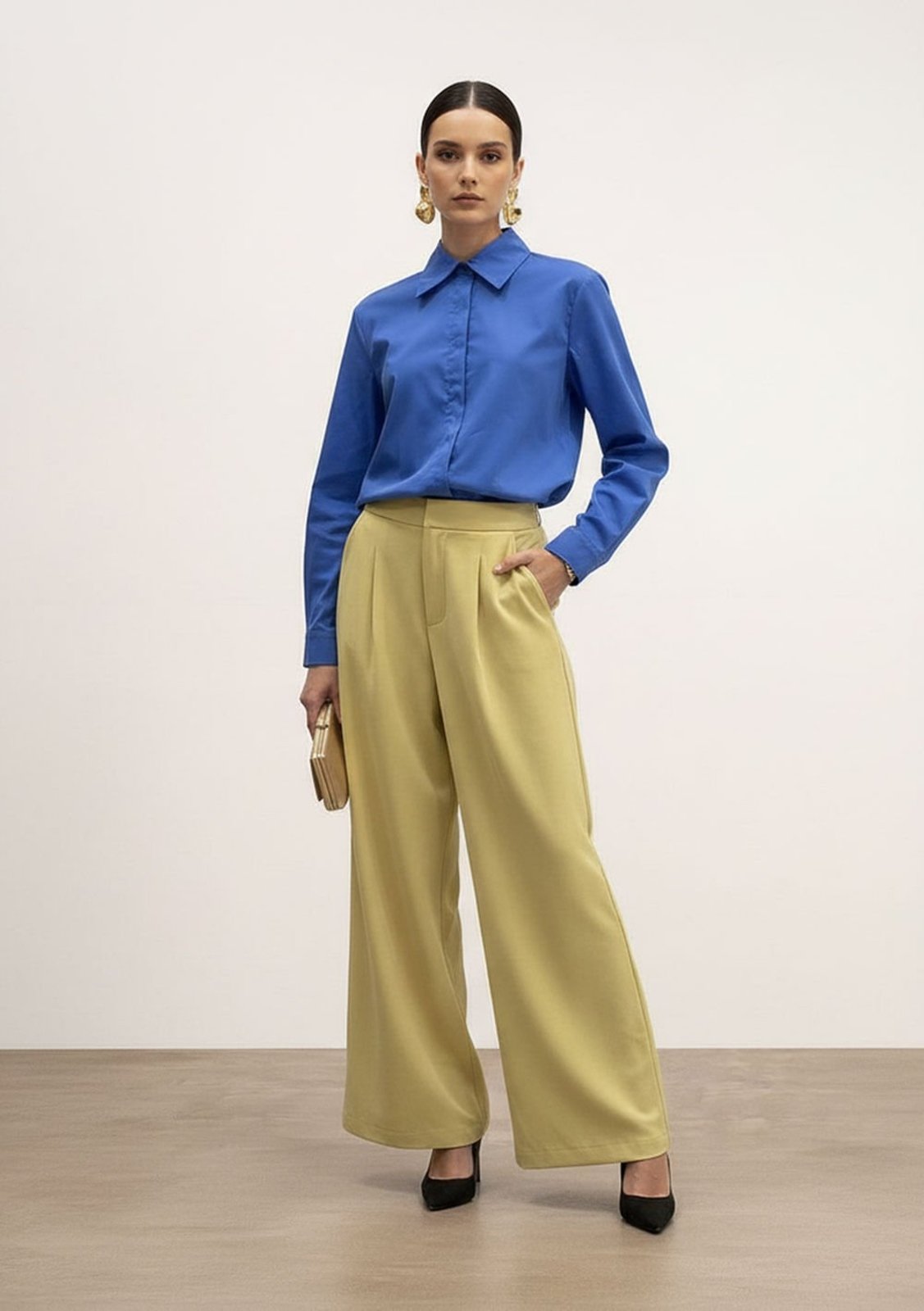 Calça Iódice Wide Alta Amarelo