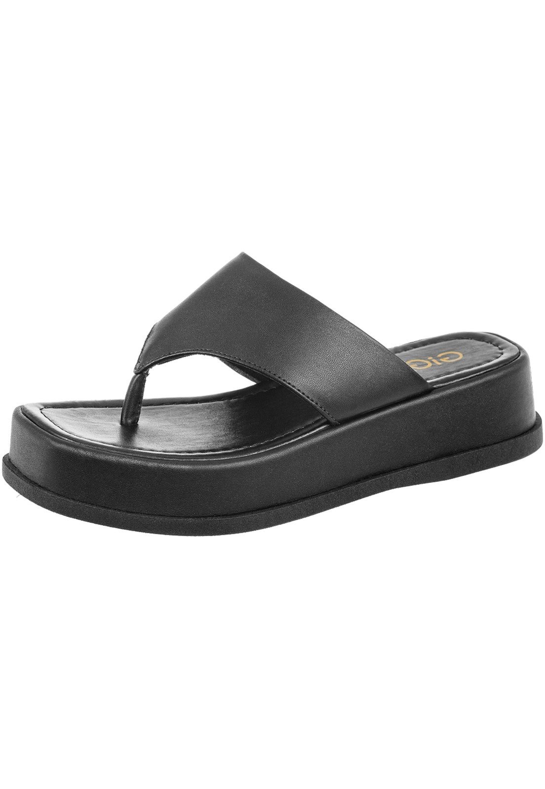 Vista 3 Chinelo Plataforma Gigil Papete Flatform Dedo preto Gigil preto