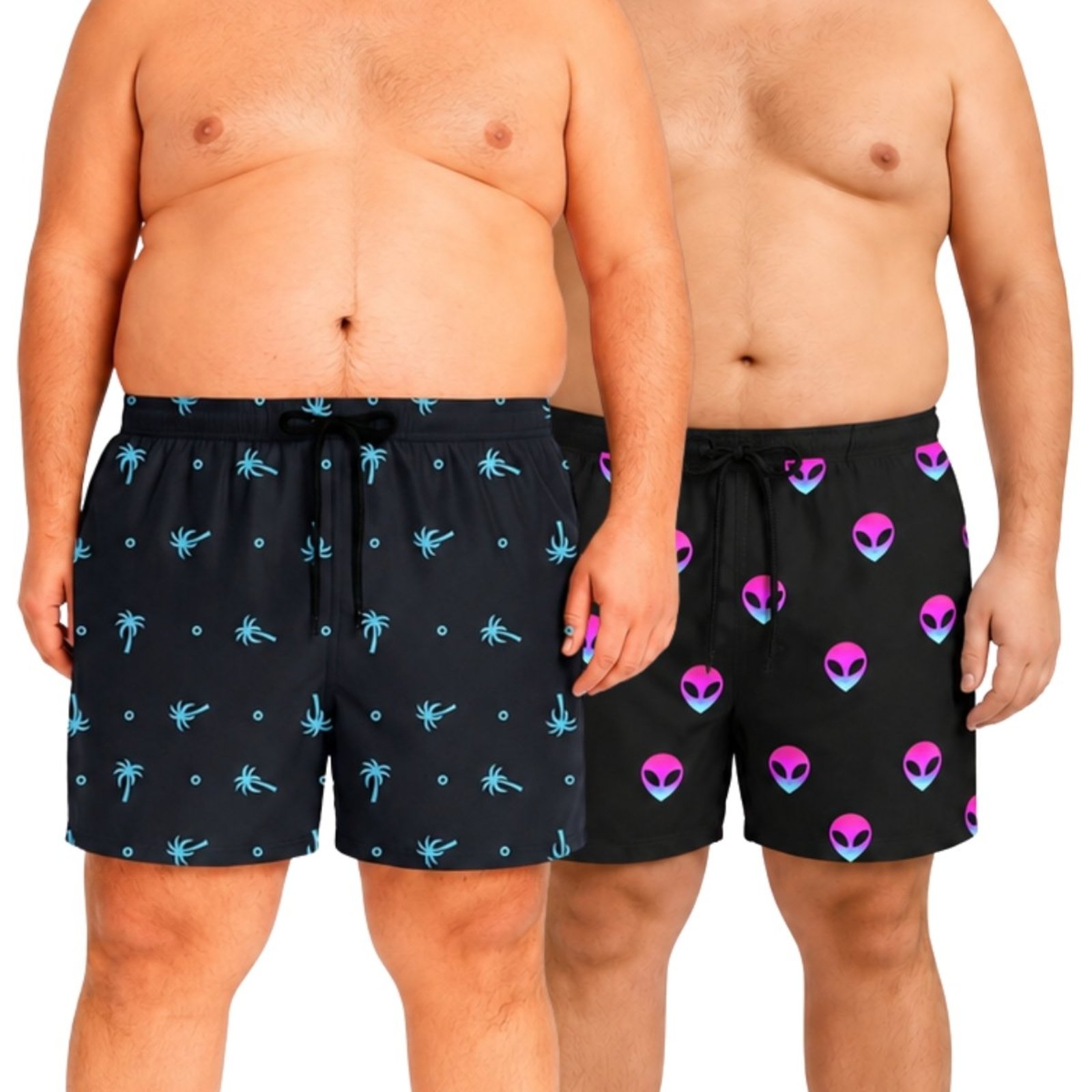 Kit 2 Shorts Bermuda Masculina Plus Size Tactel Estampado Praia Verão G1 G2 G3