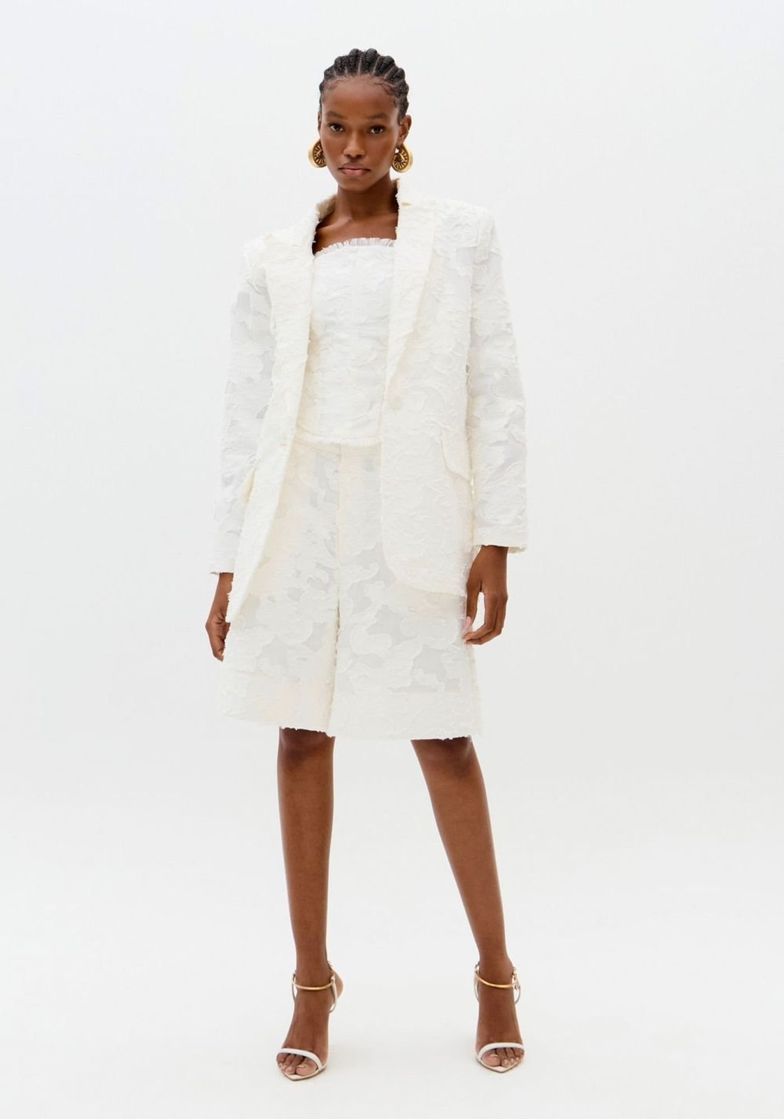 Blazer Jacquard Tradicional Manga Longa Lança Perfume