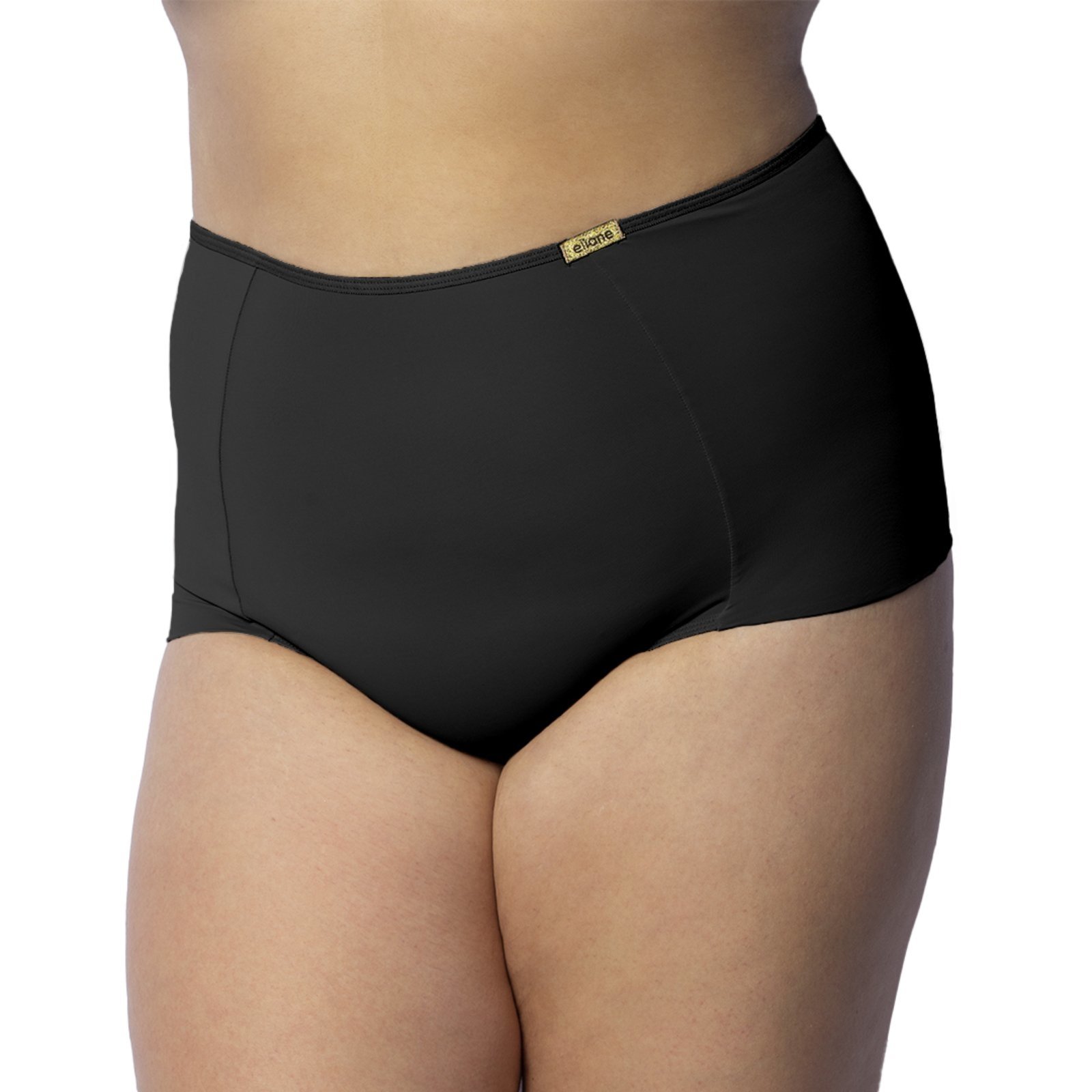 Calçola Culote Gabi Lingerie Plus Size Perfeita Gravidez Cintura Alta Poliamida Moda Íntima Preto