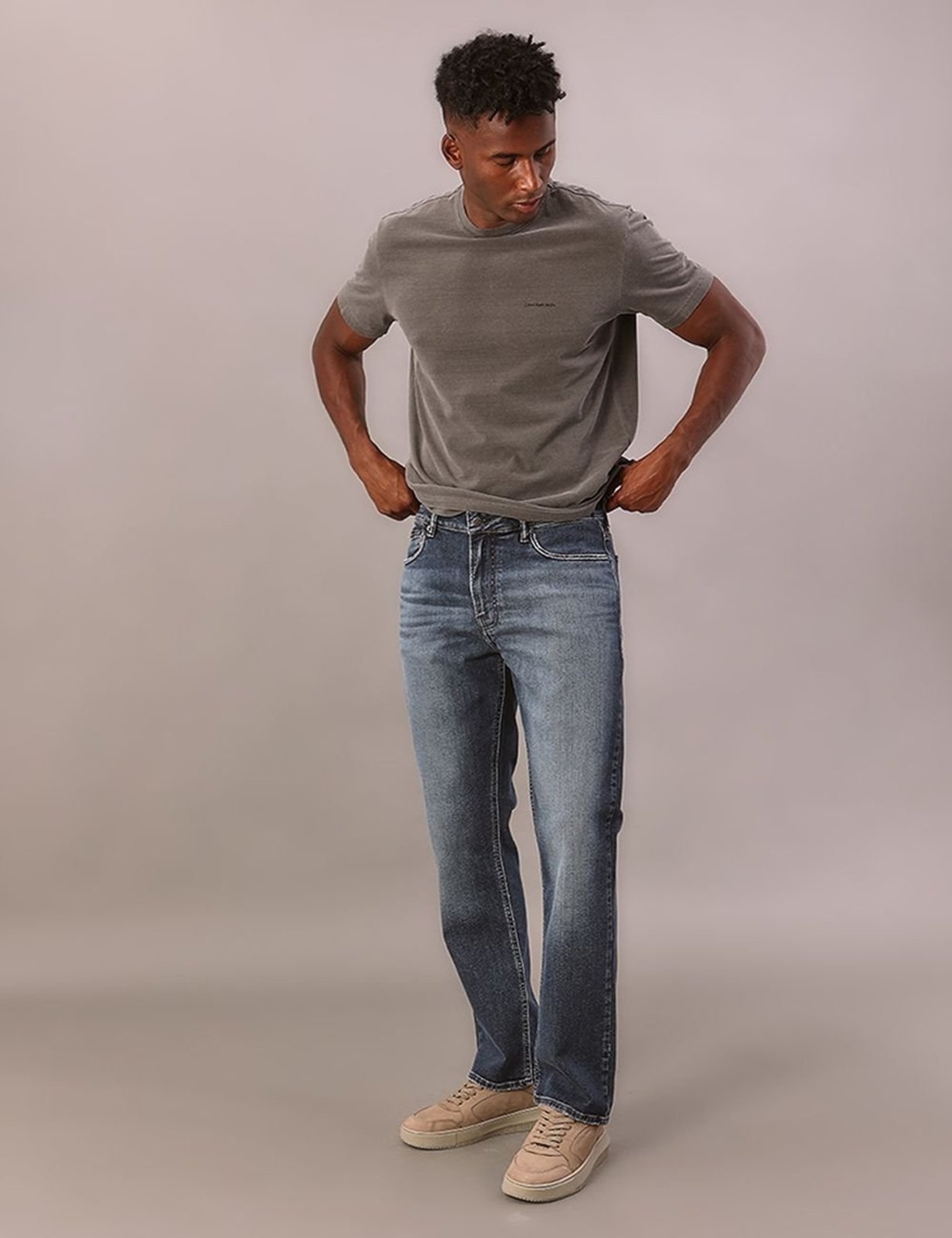 Calça Jeans Straight 5 Pockets - Marinho Calvin Klein Jeans