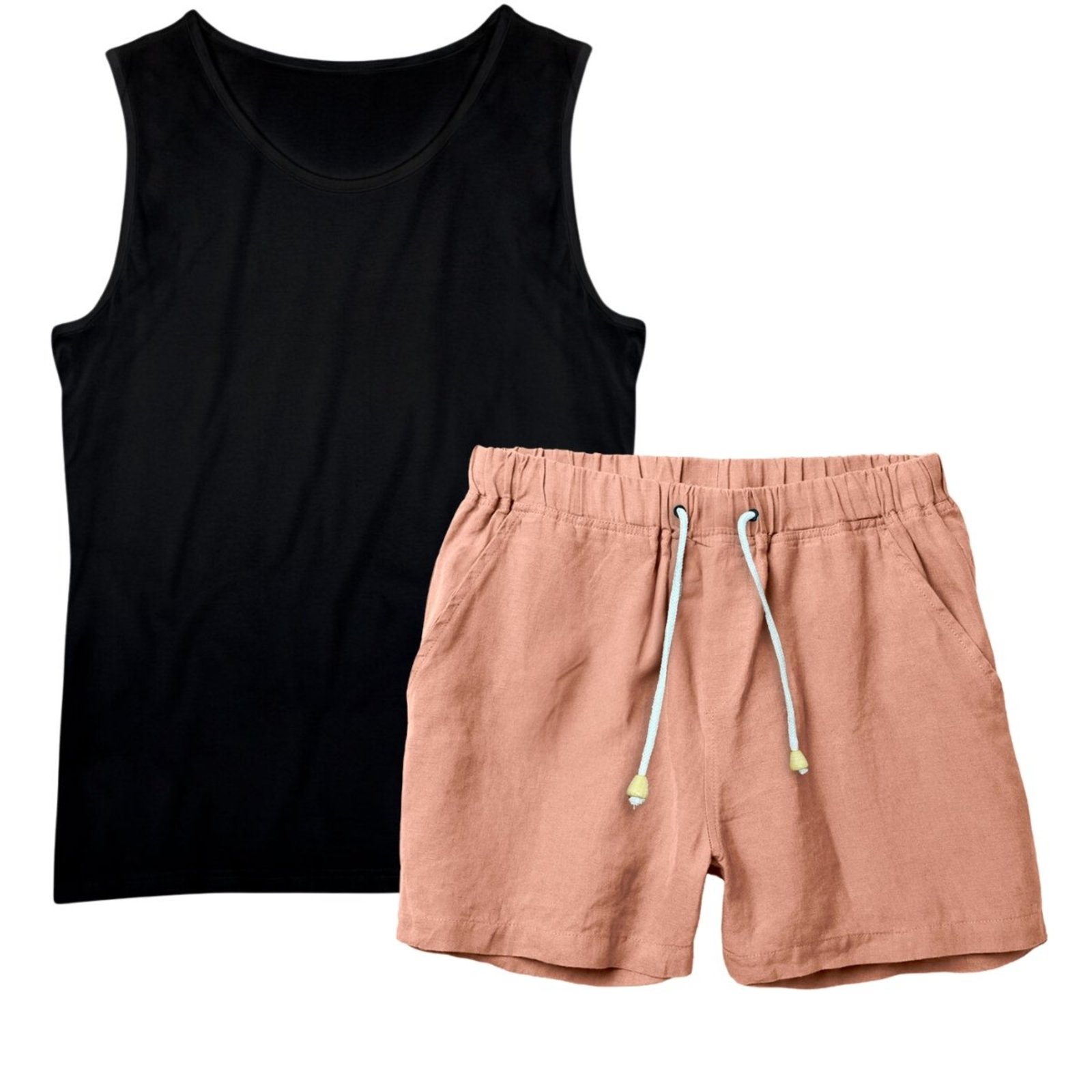 Conjunto Regata Masculina e Short de Linho Casual