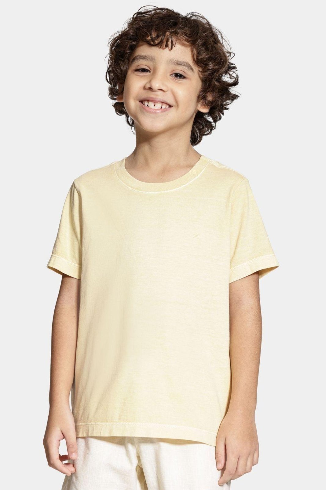Vista 2 Infantil - Camiseta Aramis Manga Curta Stonada amarelo Aramis amarelo