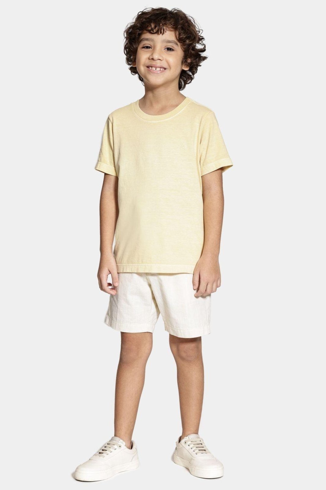 Vista 3 Infantil - Camiseta Aramis Manga Curta Stonada amarelo Aramis amarelo