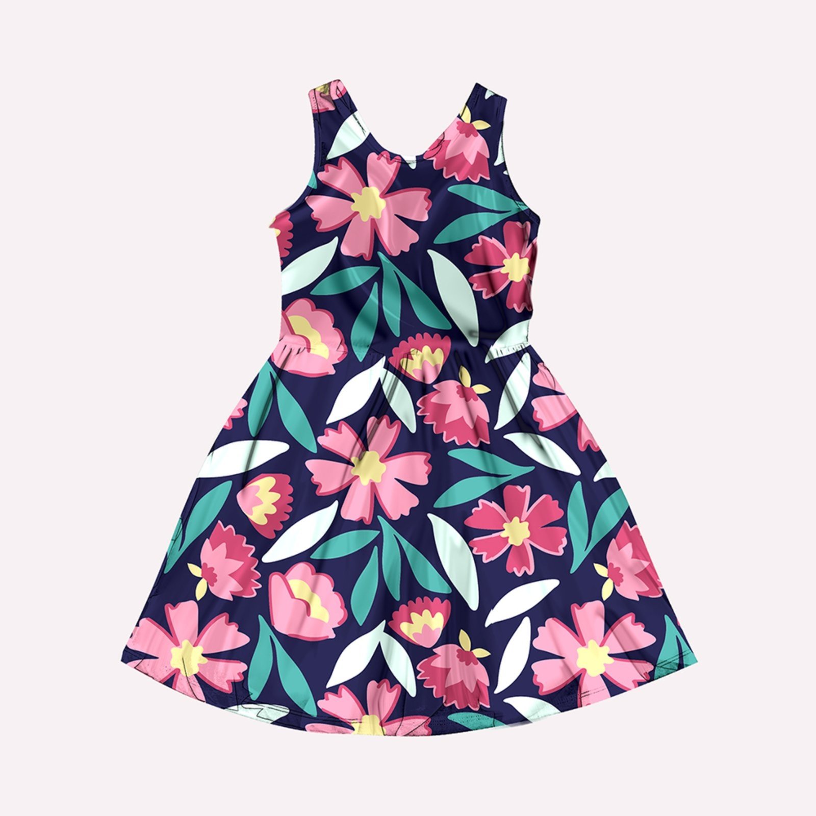 Vista 2 Infantil - Vestido Menina Flores Kyly rosa Kyly rosa