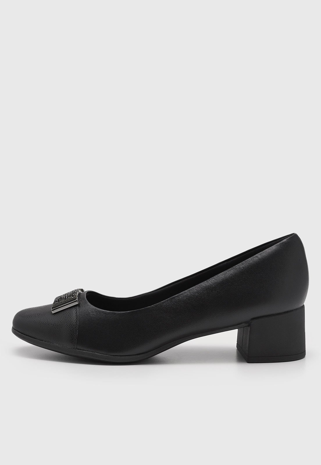 Scarpin Feminino Usaflex Salto Baixo Bloco Preto