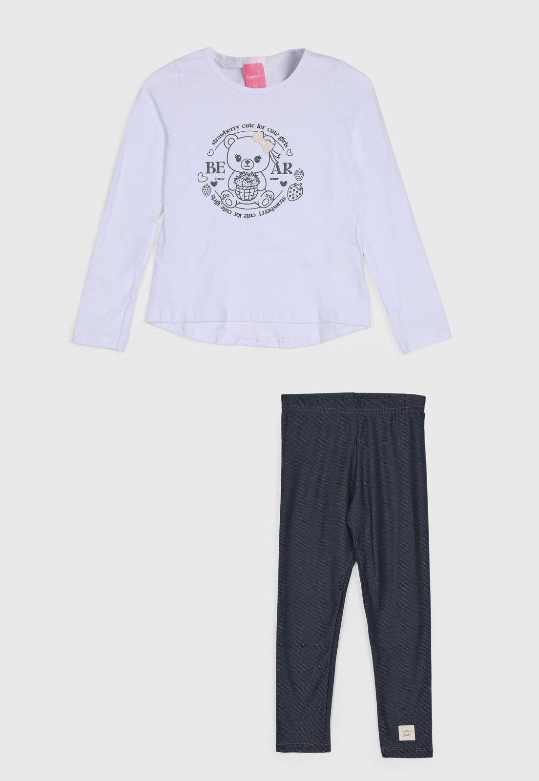 Infantil - Conjunto Longo Kamylus Ursinho Branco