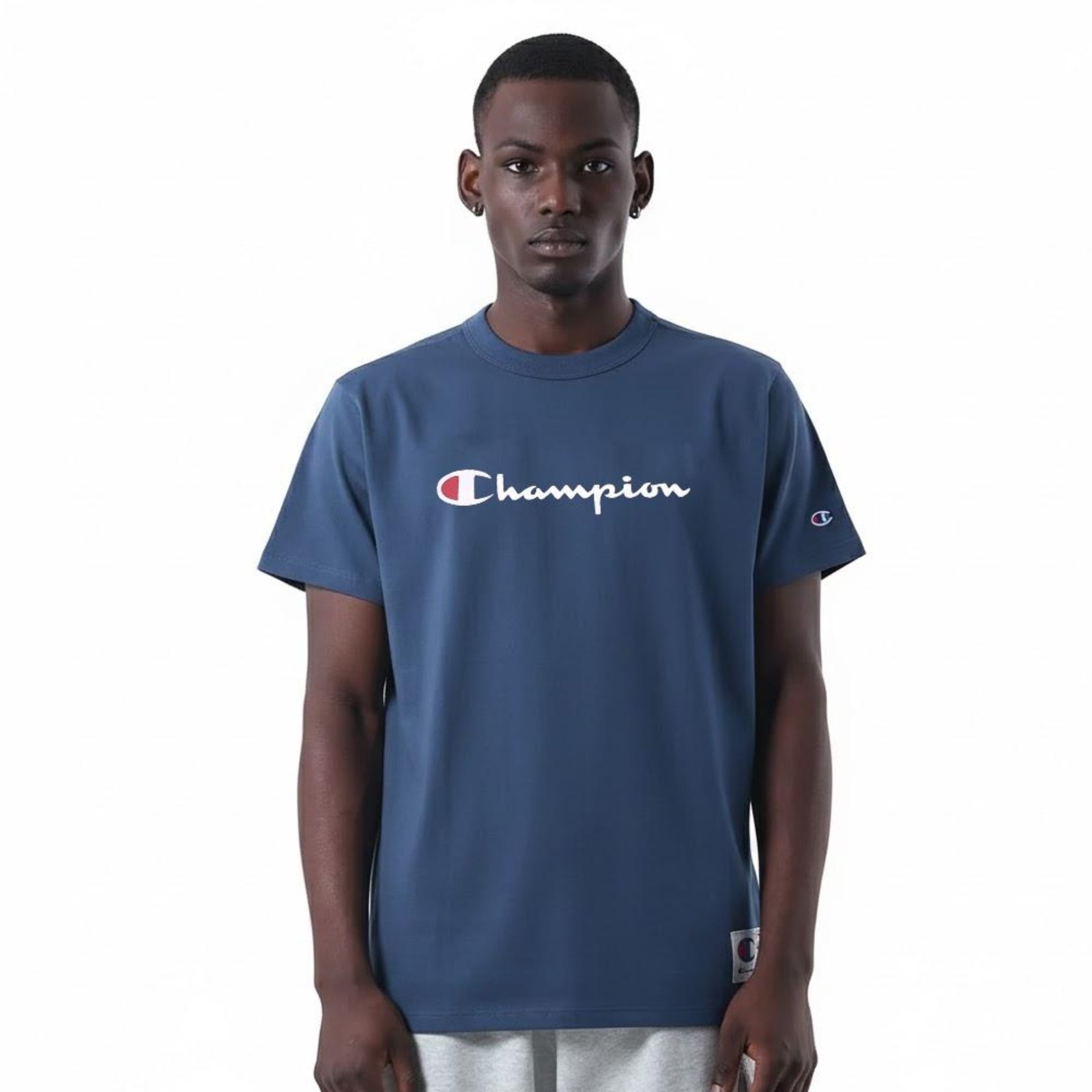Vista 2 Camiseta Champion Malhão Pes Logo Embroidery azul Champion azul