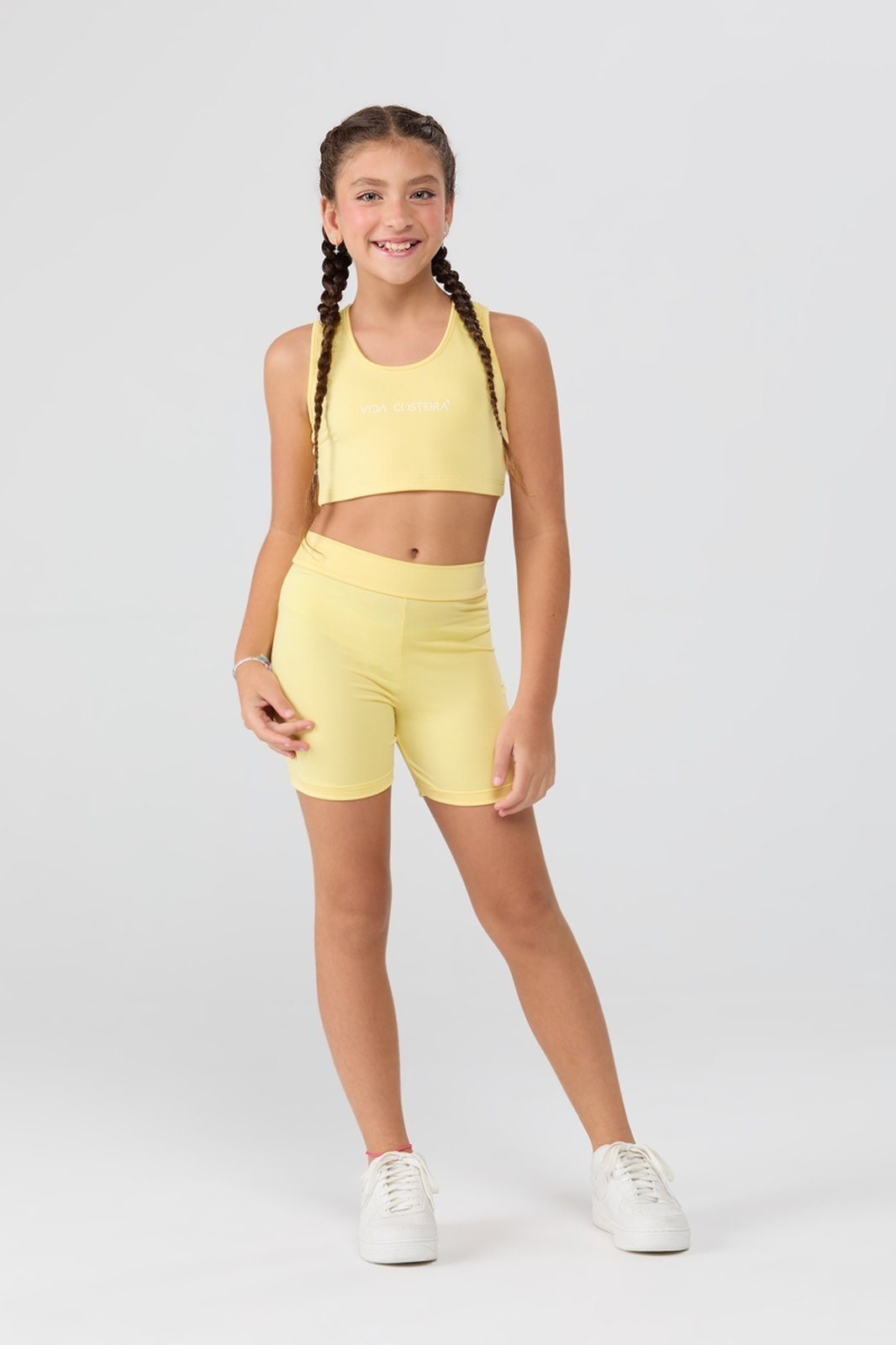 Infantil - Conjunto Feminino Esportivo Top e Shorts Biker