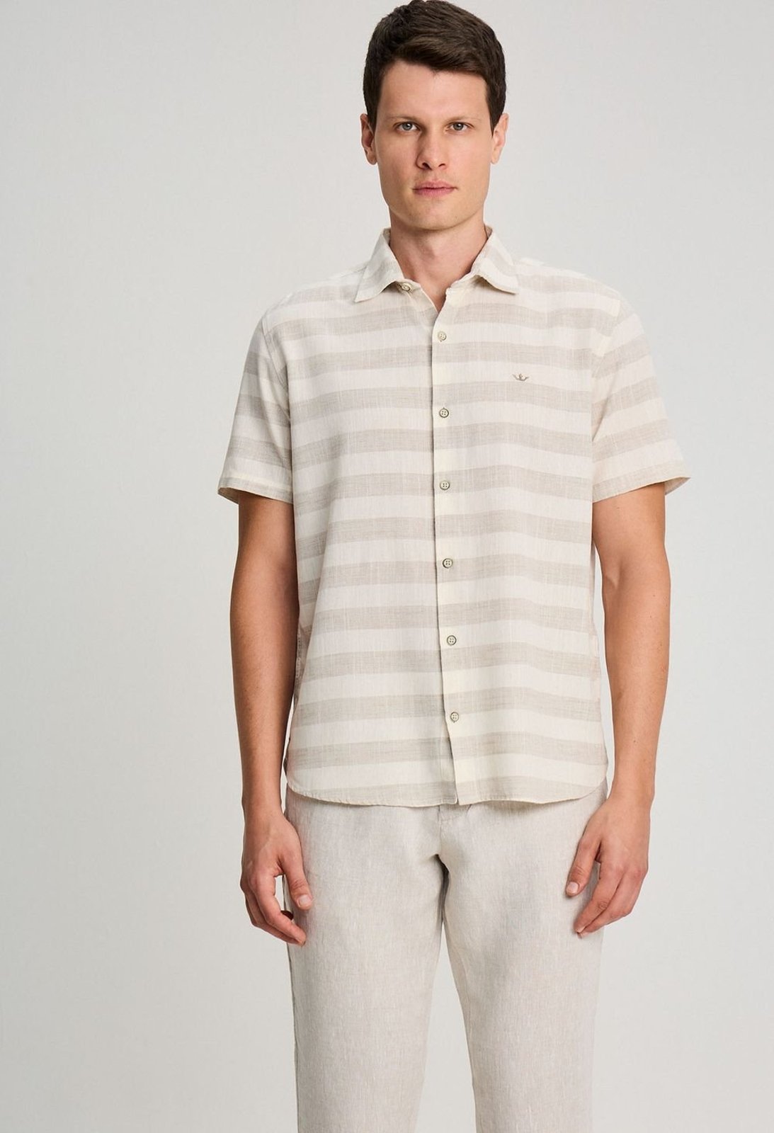 CAMISA DOCTHOS SLIM MANGA LONGA SLUB CAMISA DOCTHOS SLIM MANGA LONGA SLUB 005 BEGE G1