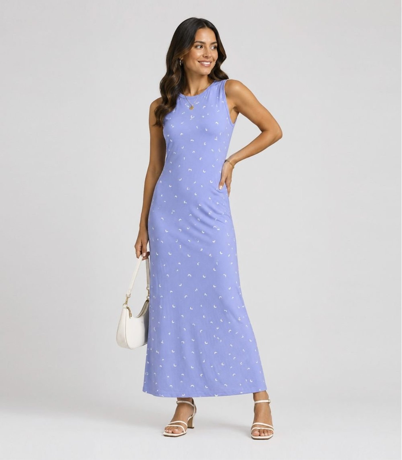 Vestido Feminino Longo Com Cavas Infinita Cor Azul