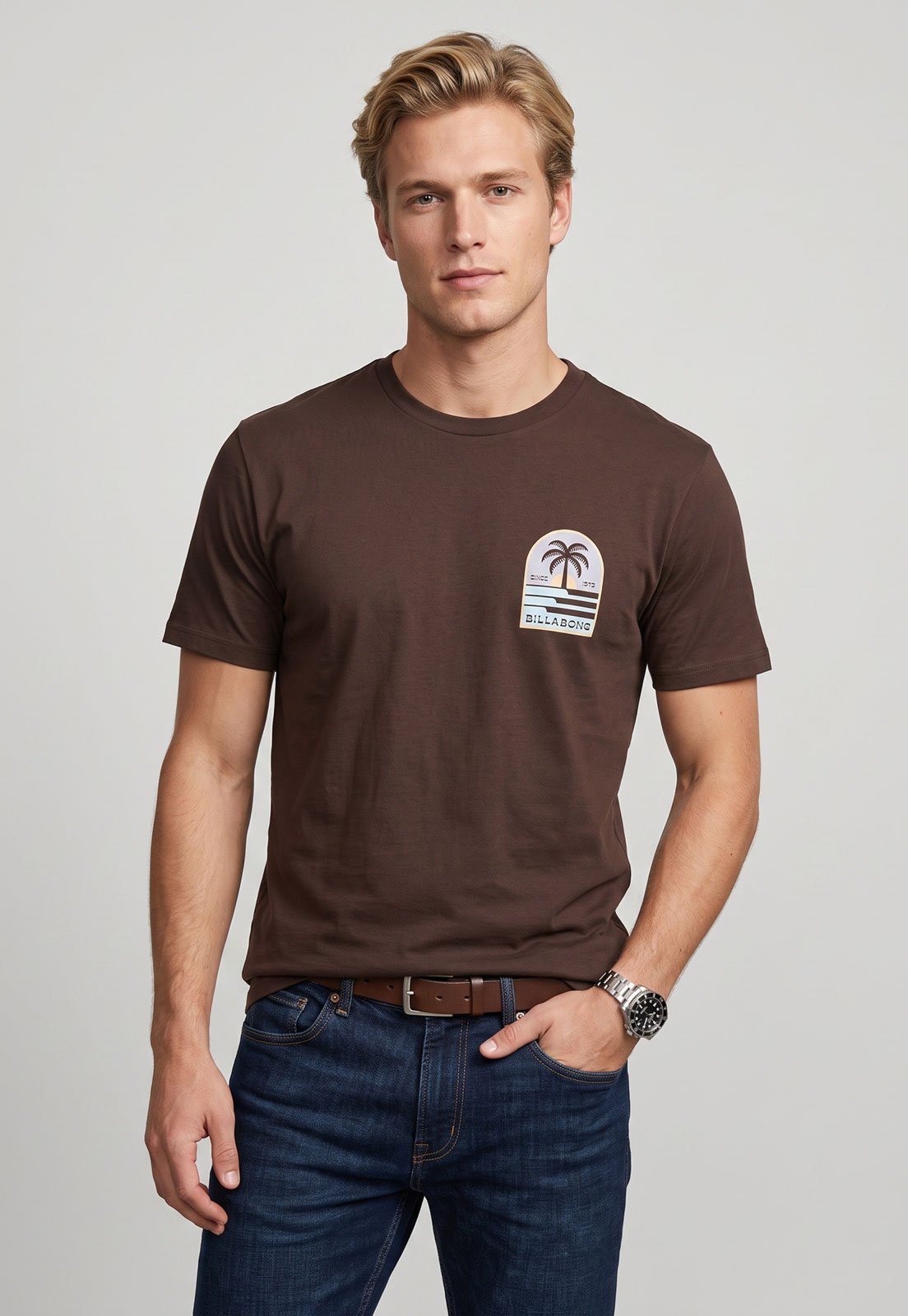 Camiseta Masculina Billabong Portal II Marrom