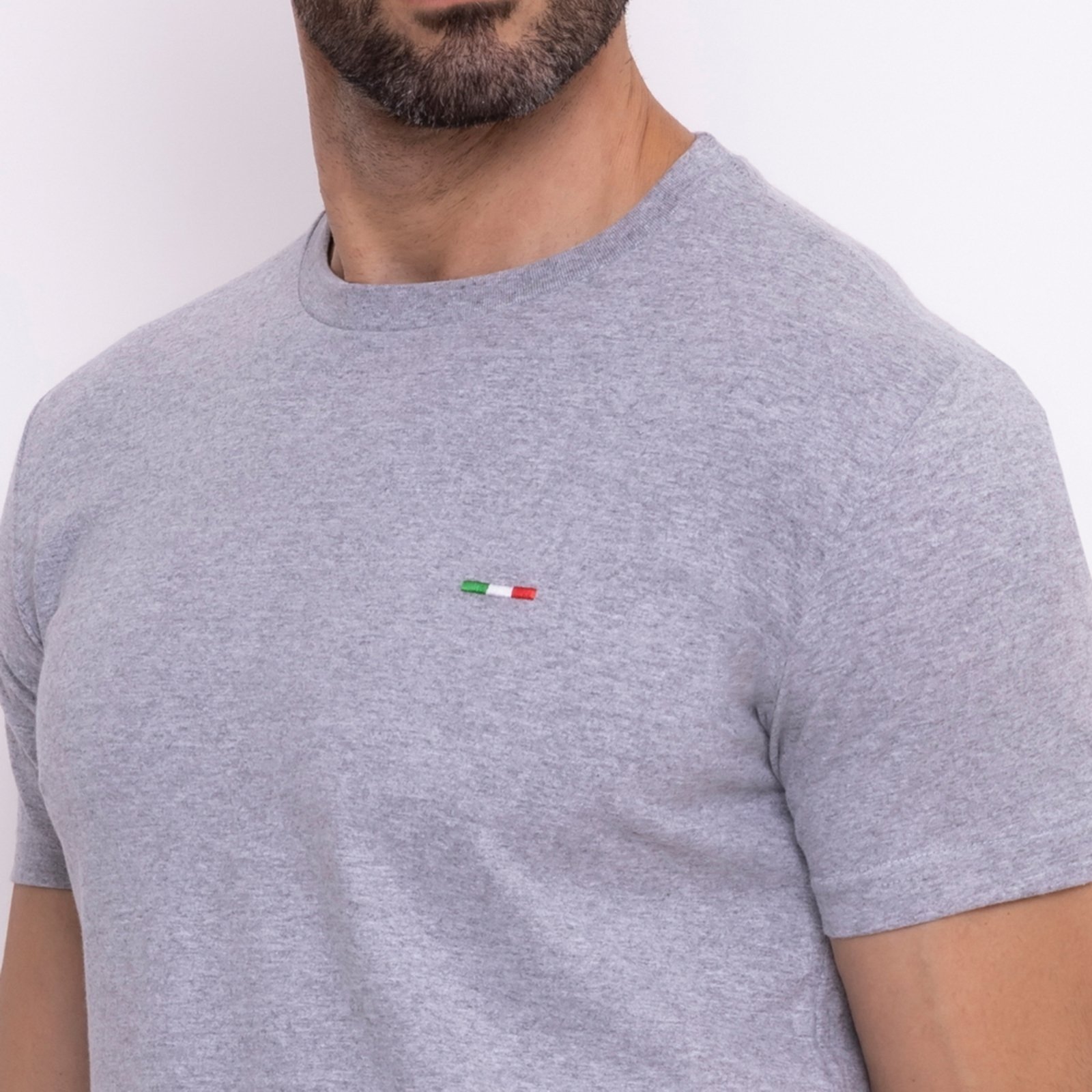 Vista 3 Camiseta Masculina Básica Industrie com Bordado no Estilo Tommy Algodão Premium Itália preto Industrie preto