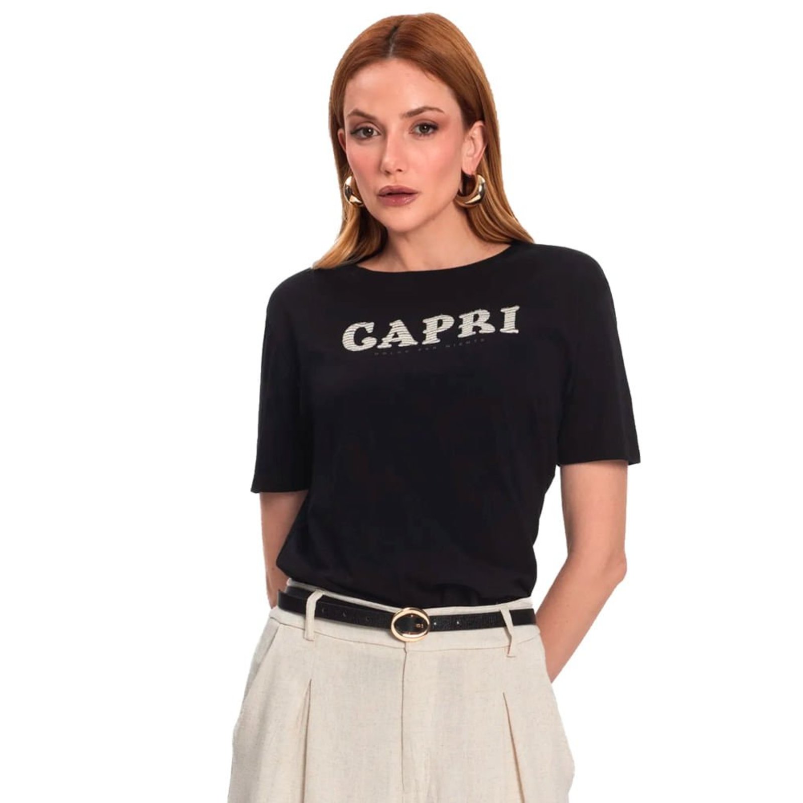 Vista 2 Camiseta Feminina Rovitex Estampa preto Rovitex preto