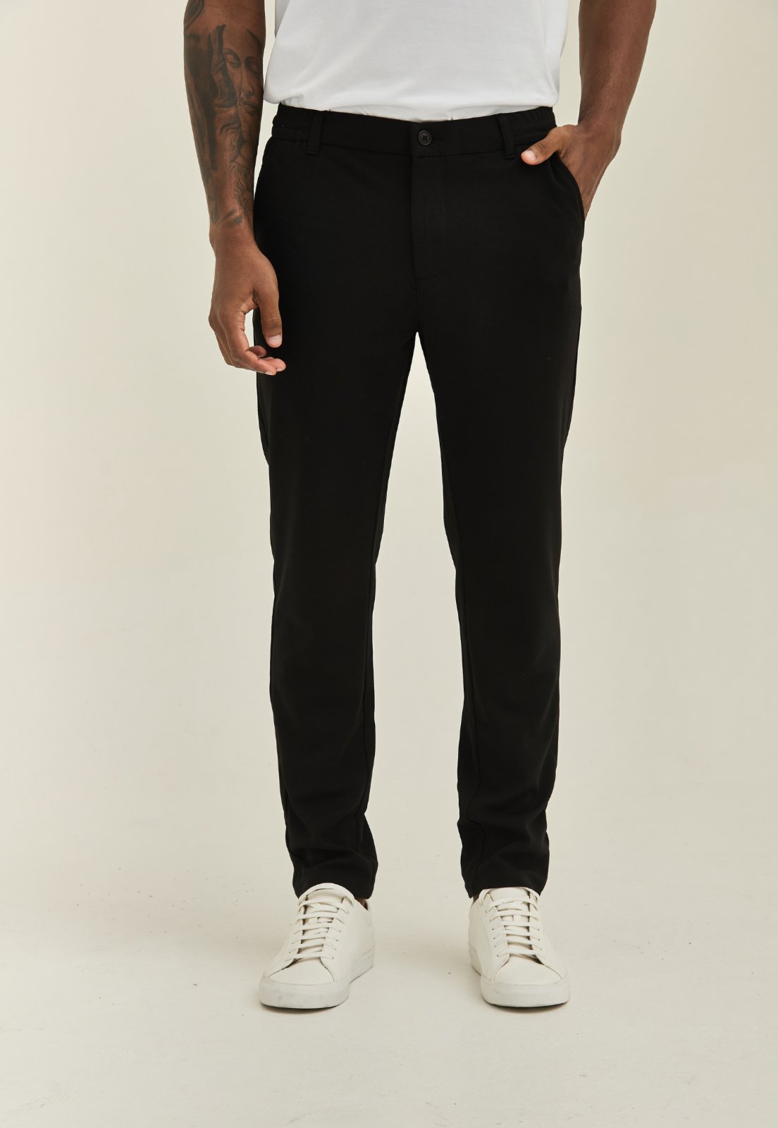 Calça Alfaiataria Masculina Leve e Flexível com Cordão Preto Dialogo