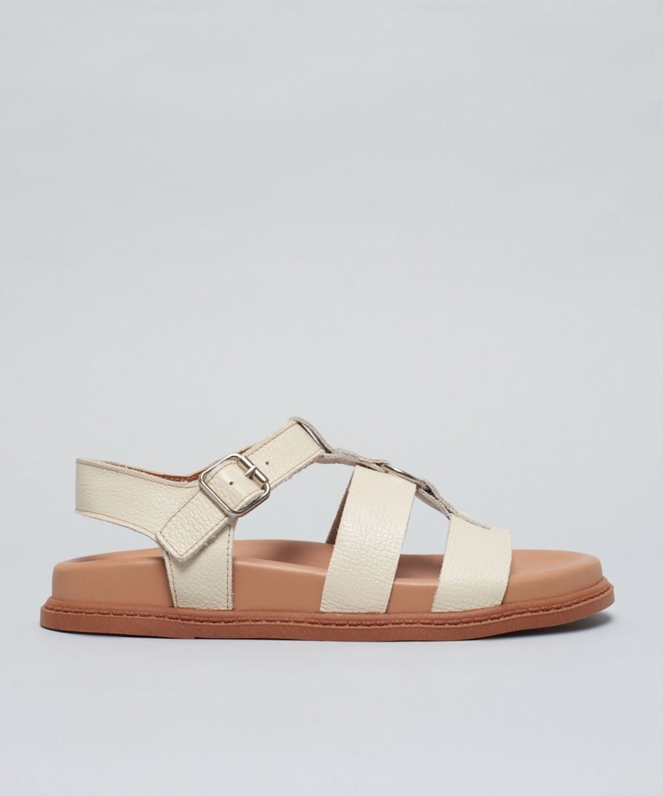 Rasteira Anatomica Couro Argola - Off White 38 - off white