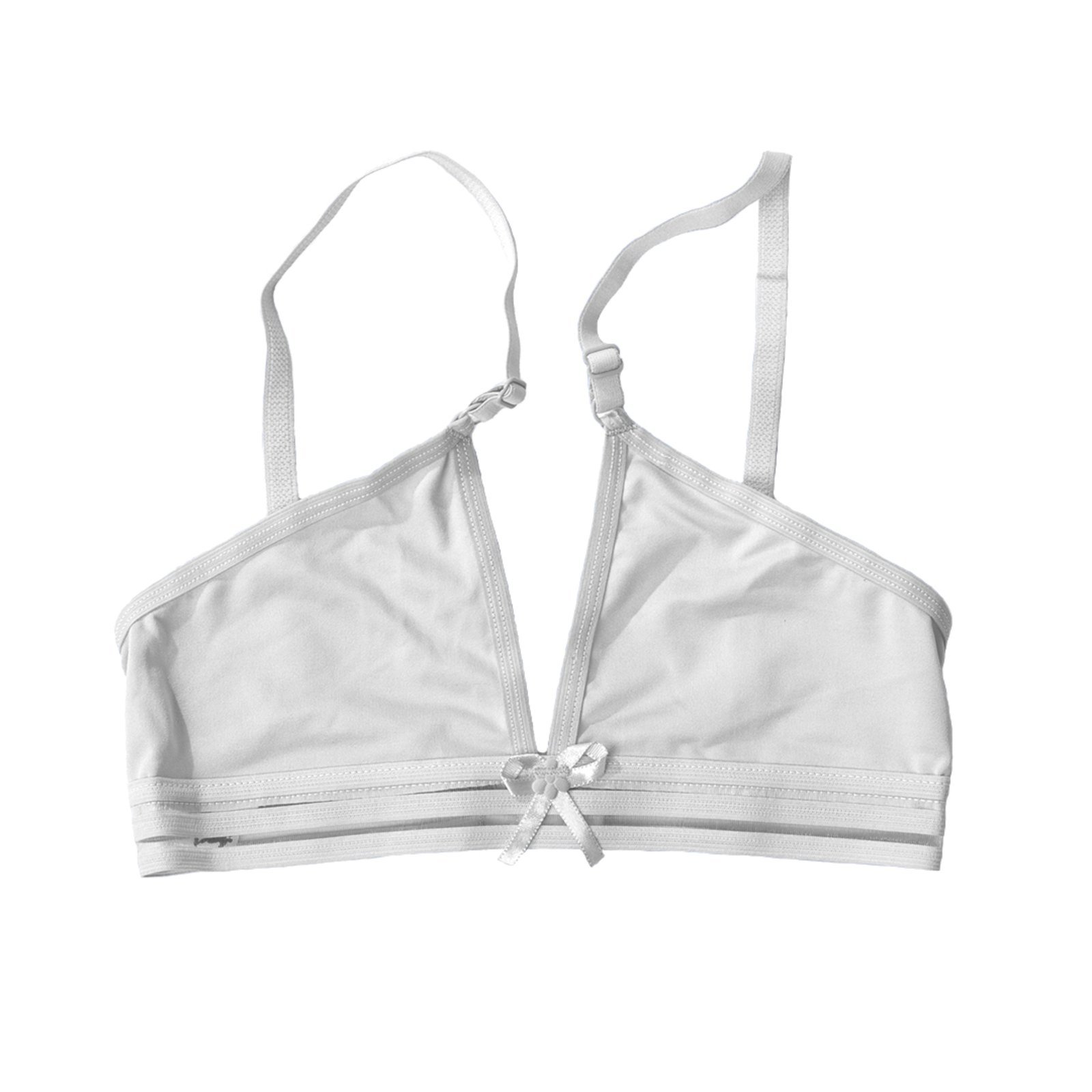 Vista 3 Sutiã Gabi Lingerie Sem Bojo Microfibra Top Menina Moça Juvenil Liso Alças Reguláveis Confortável Roupa de Menina Elegante branco Gabi Lingerie branco