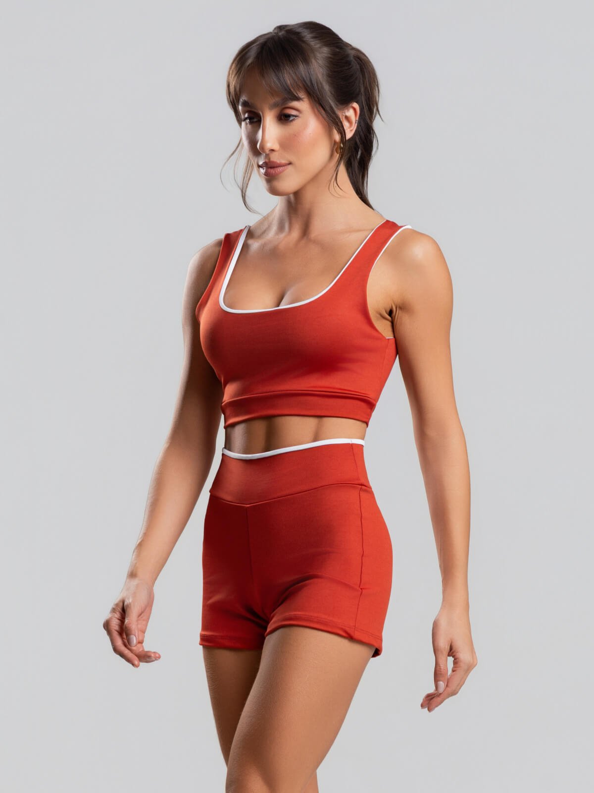Vista 3 Conjunto Suplex Bicolor Short + Top Regata Vicbela vinho Vicbela vinho